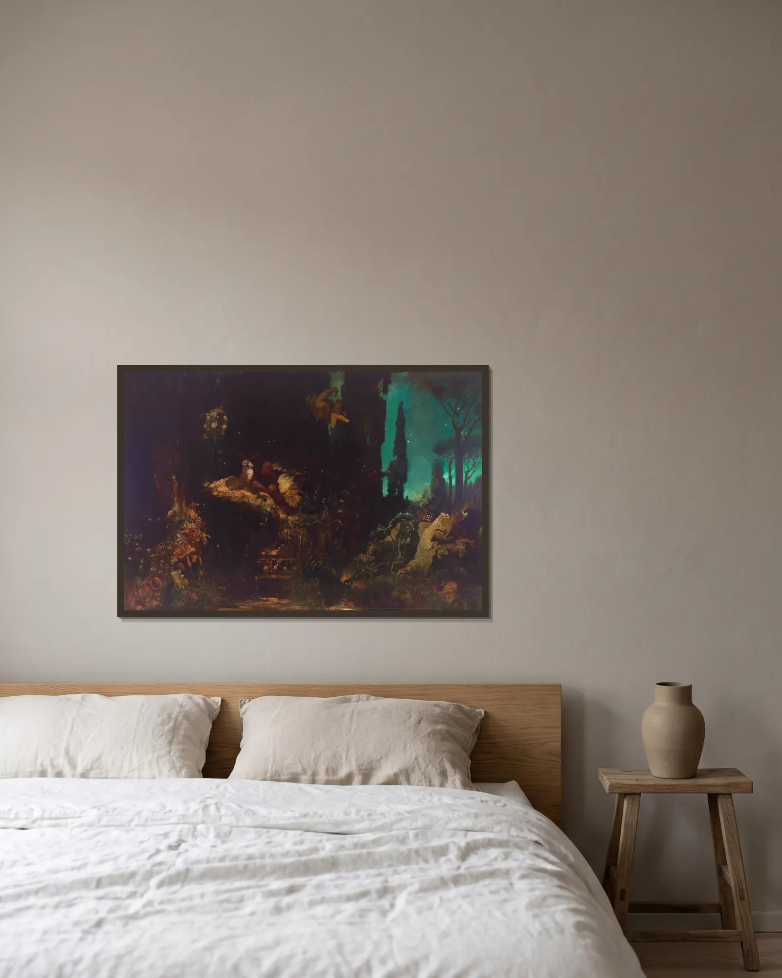 A midsummer night’s dream av Hans Makart inramad på en vägg