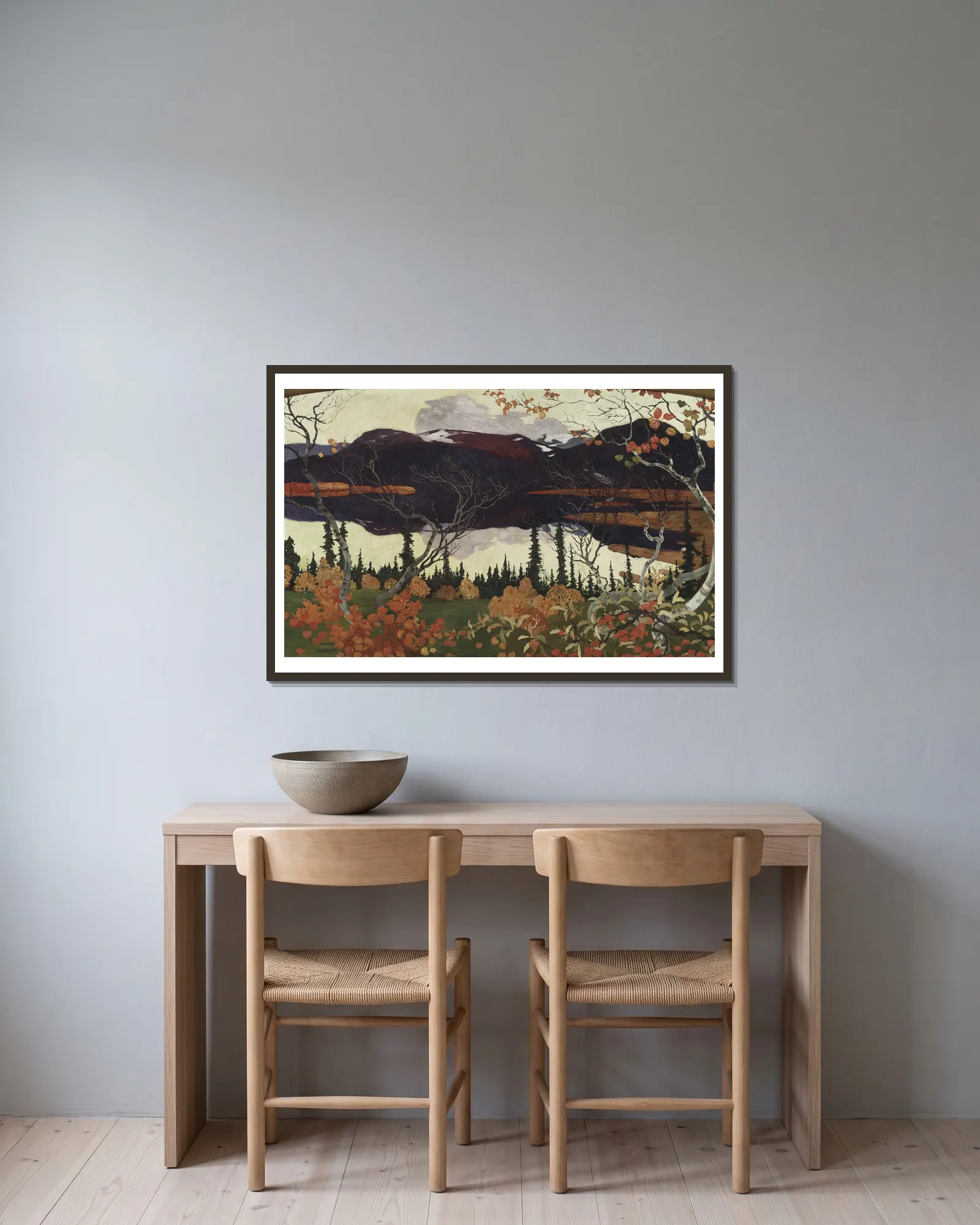 Autumn av Helmer Osslund inramad på en vägg