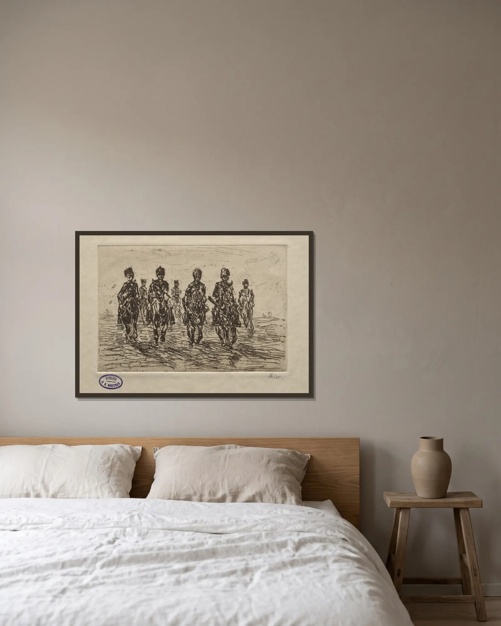 Cavalry Scene av George Hendrik Breitner inramad på en vägg