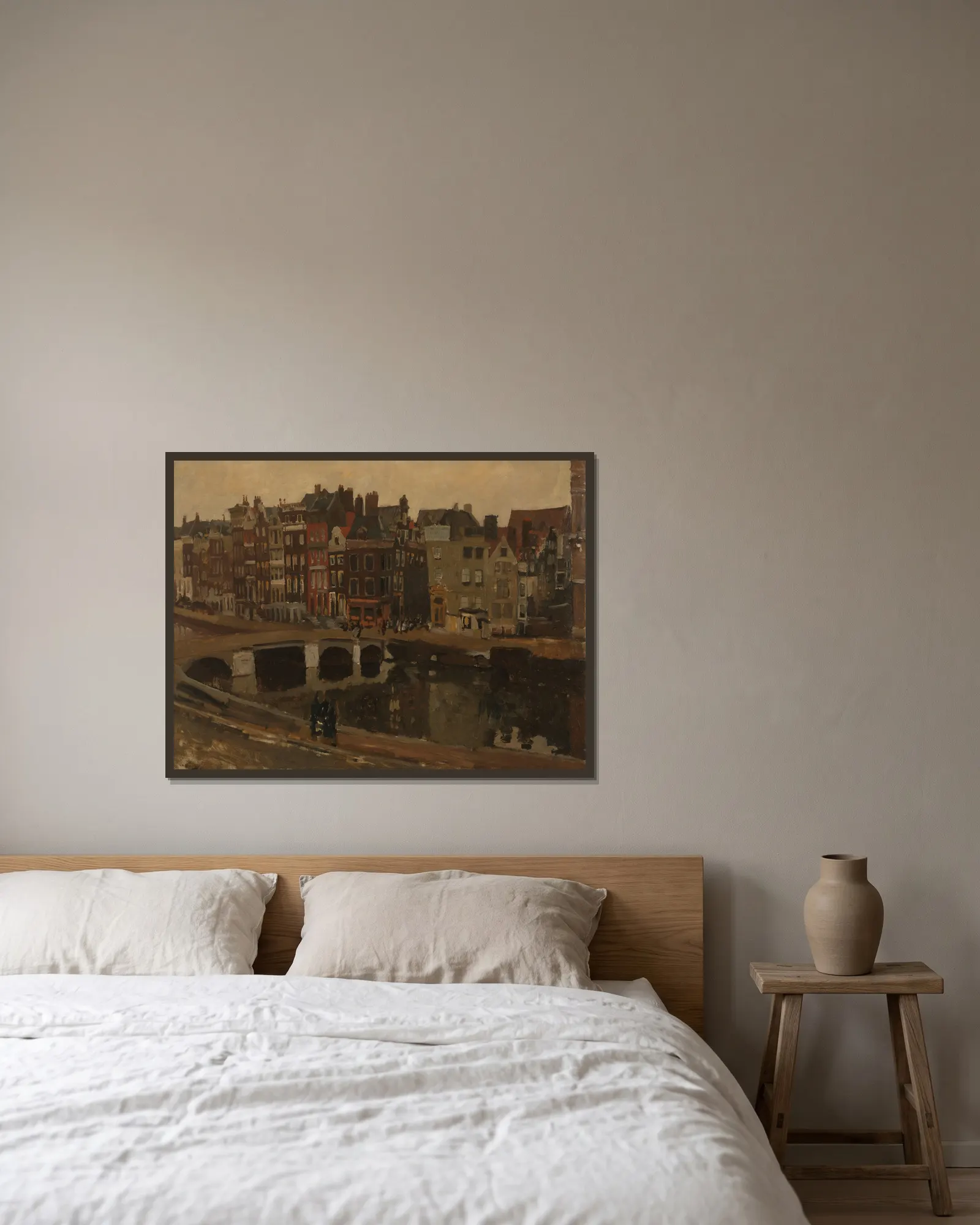 The Rokin, Amsterdam av George Hendrik Breitner inramad på en vägg