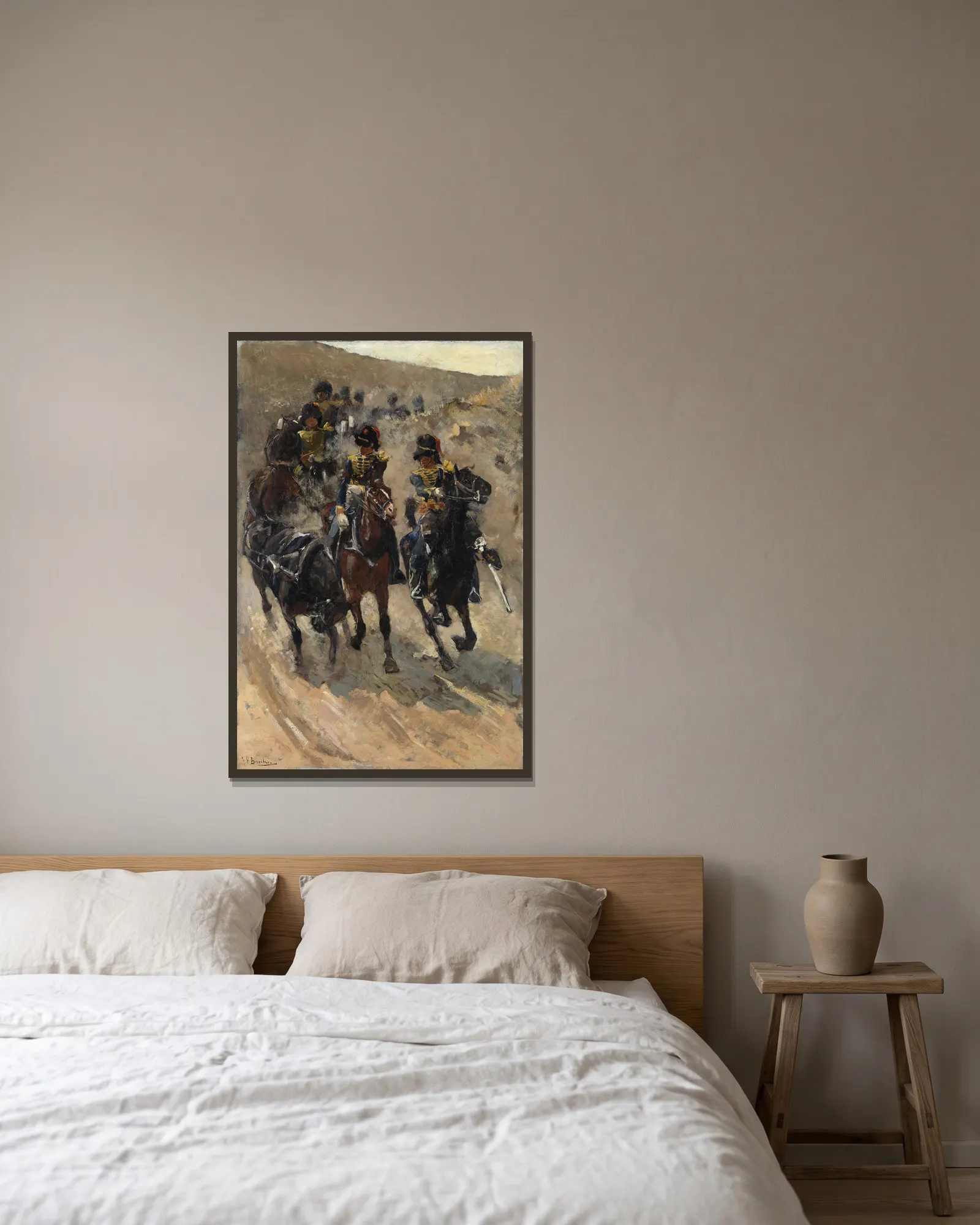 The Yellow Riders av George Hendrik Breitner inramad på en vägg