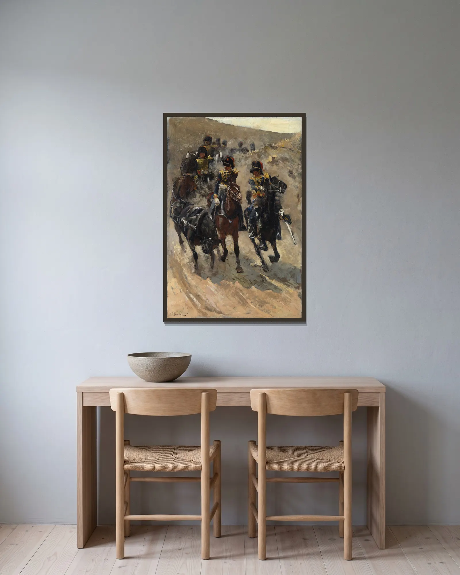 The Yellow Riders av George Hendrik Breitner inramad på en vägg