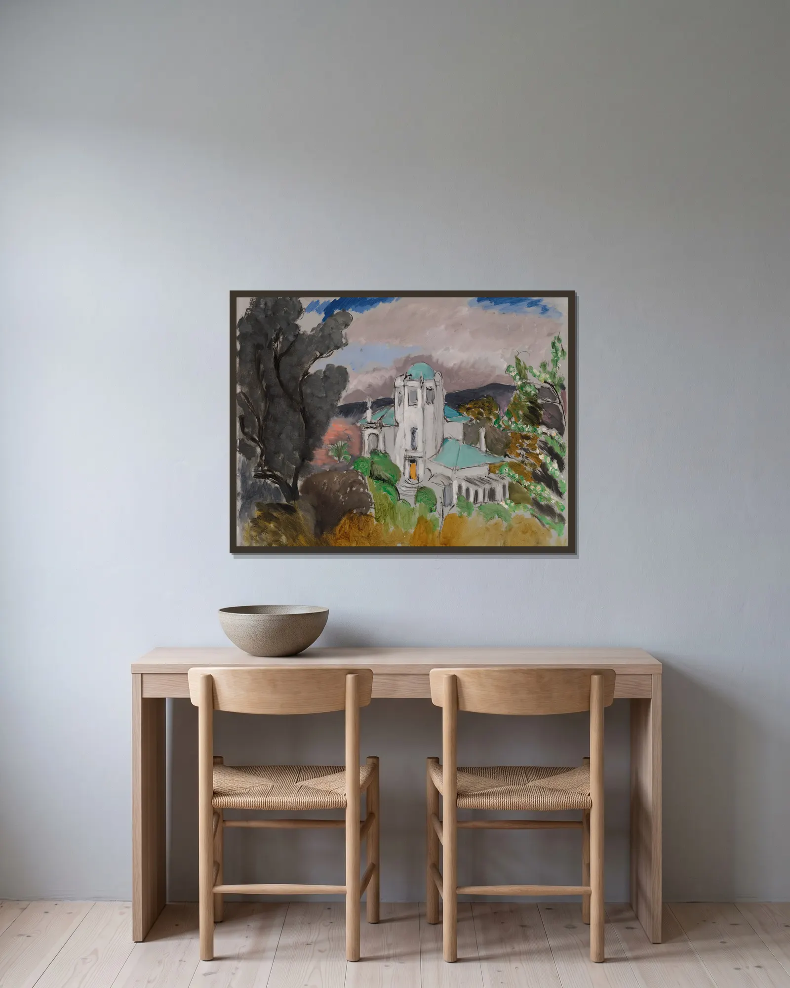 Blue Villa av Henri Matisse inramad på en vägg