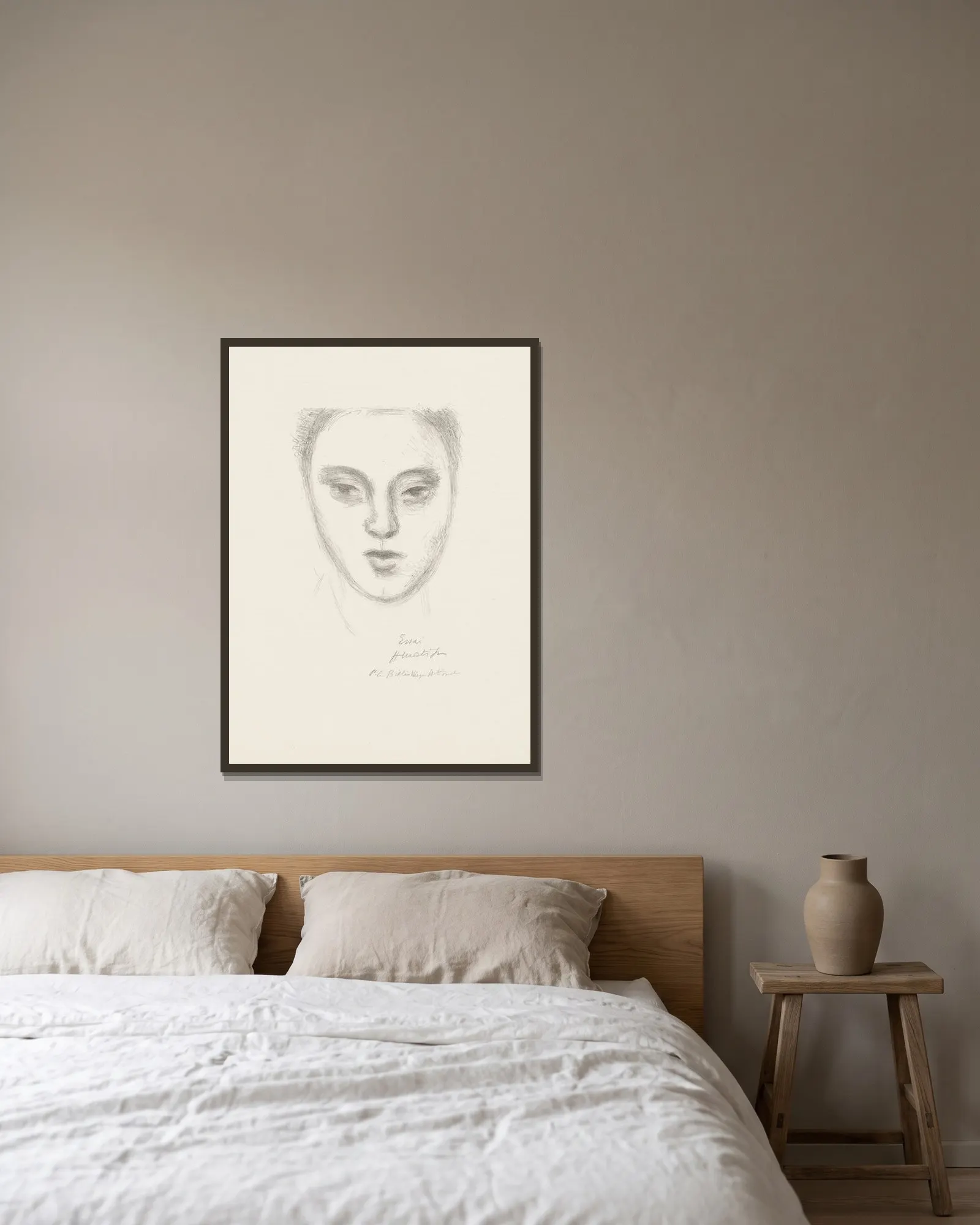 Claude, masque av Henri Matisse inramad på en vägg