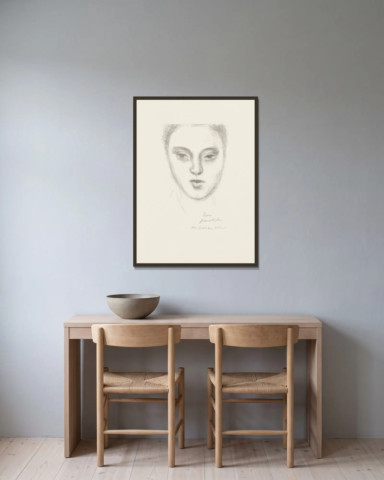 Claude, masque av Henri Matisse inramad på en vägg