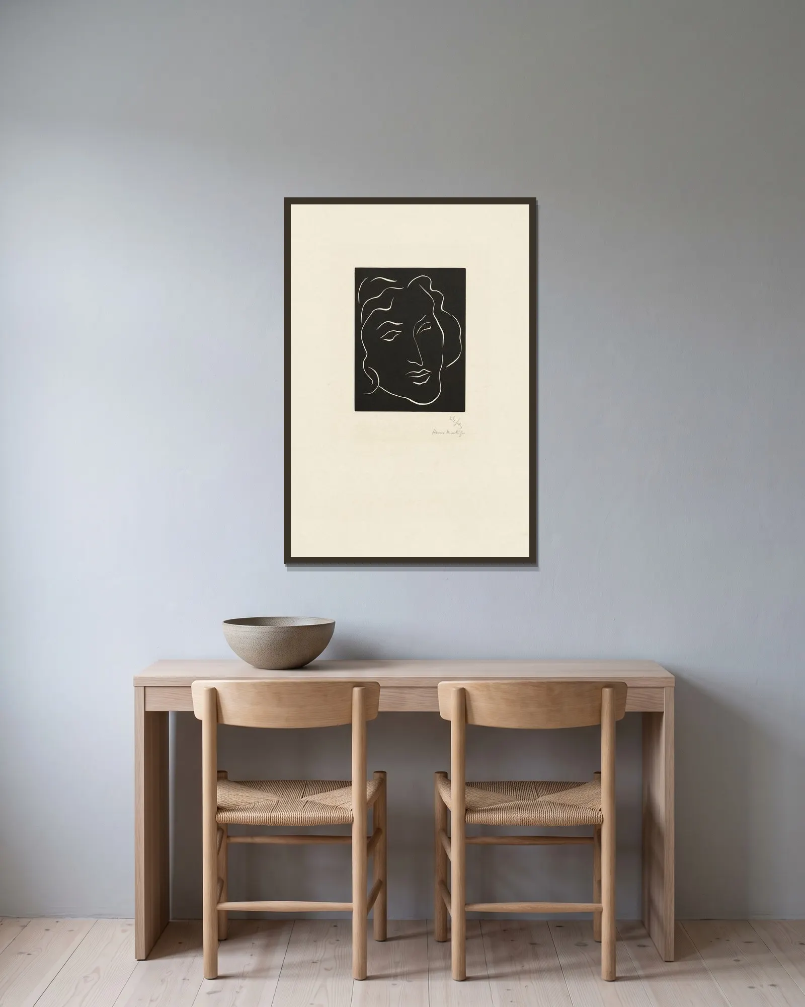 Florentine av Henri Matisse inramad på en vägg