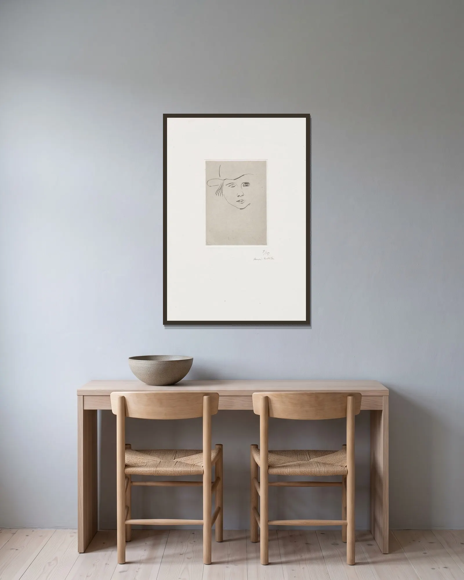 Greta Prozor av Henri Matisse inramad på en vägg