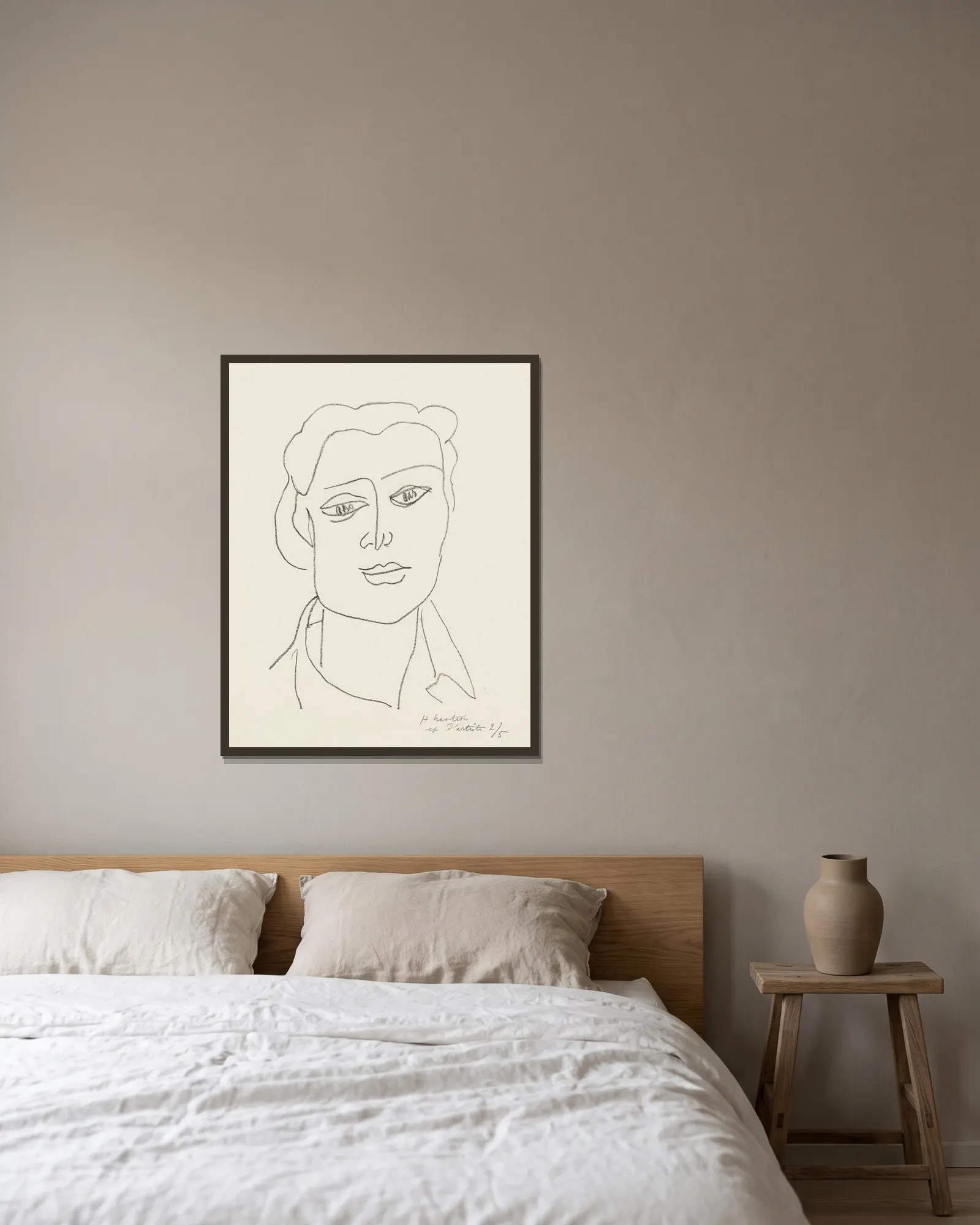 Lydia av Henri Matisse inramad på en vägg