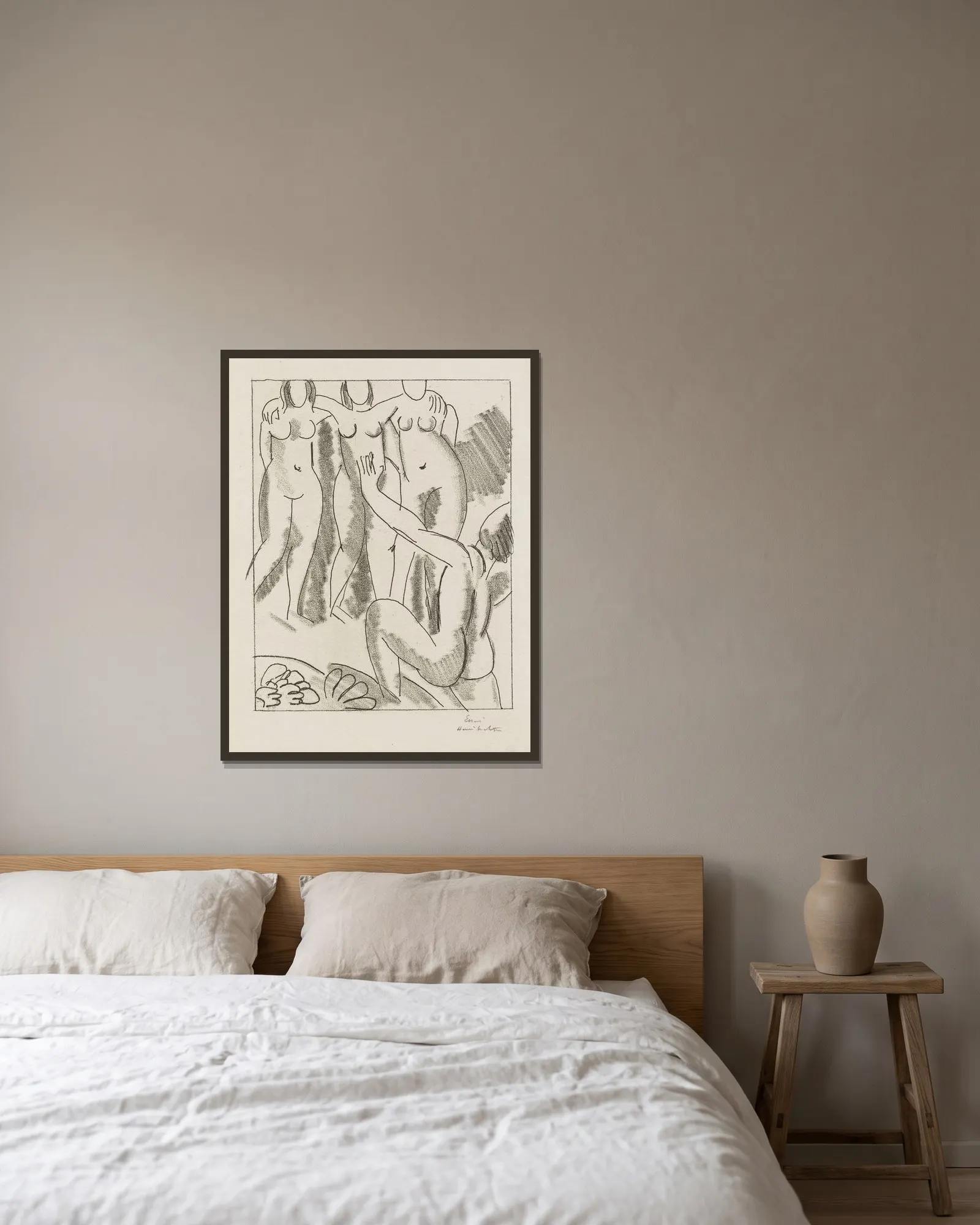 Nausicaa av Henri Matisse inramad på en vägg