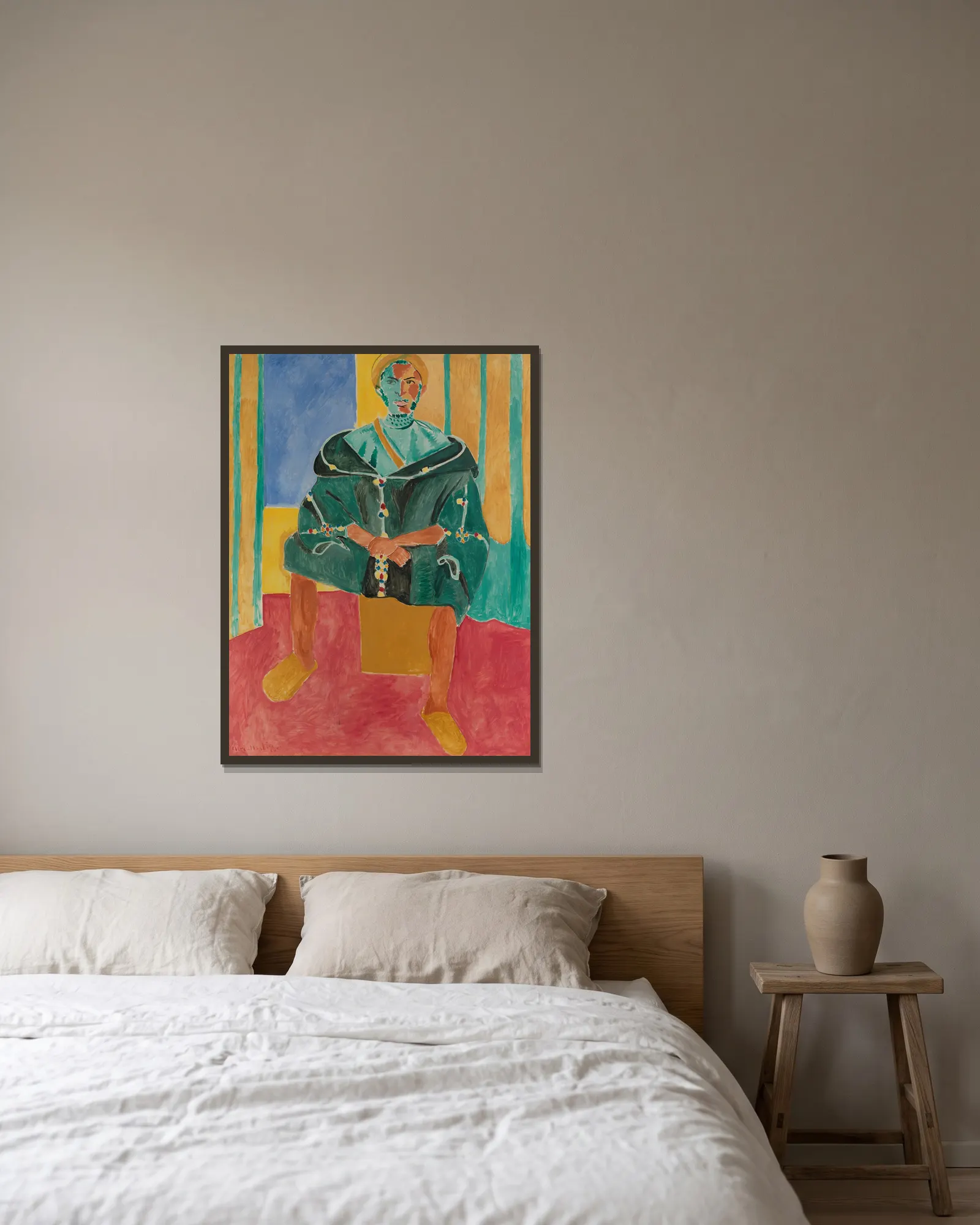 Seated Riffian (Le Rifain assis) av Henri Matisse inramad på en vägg