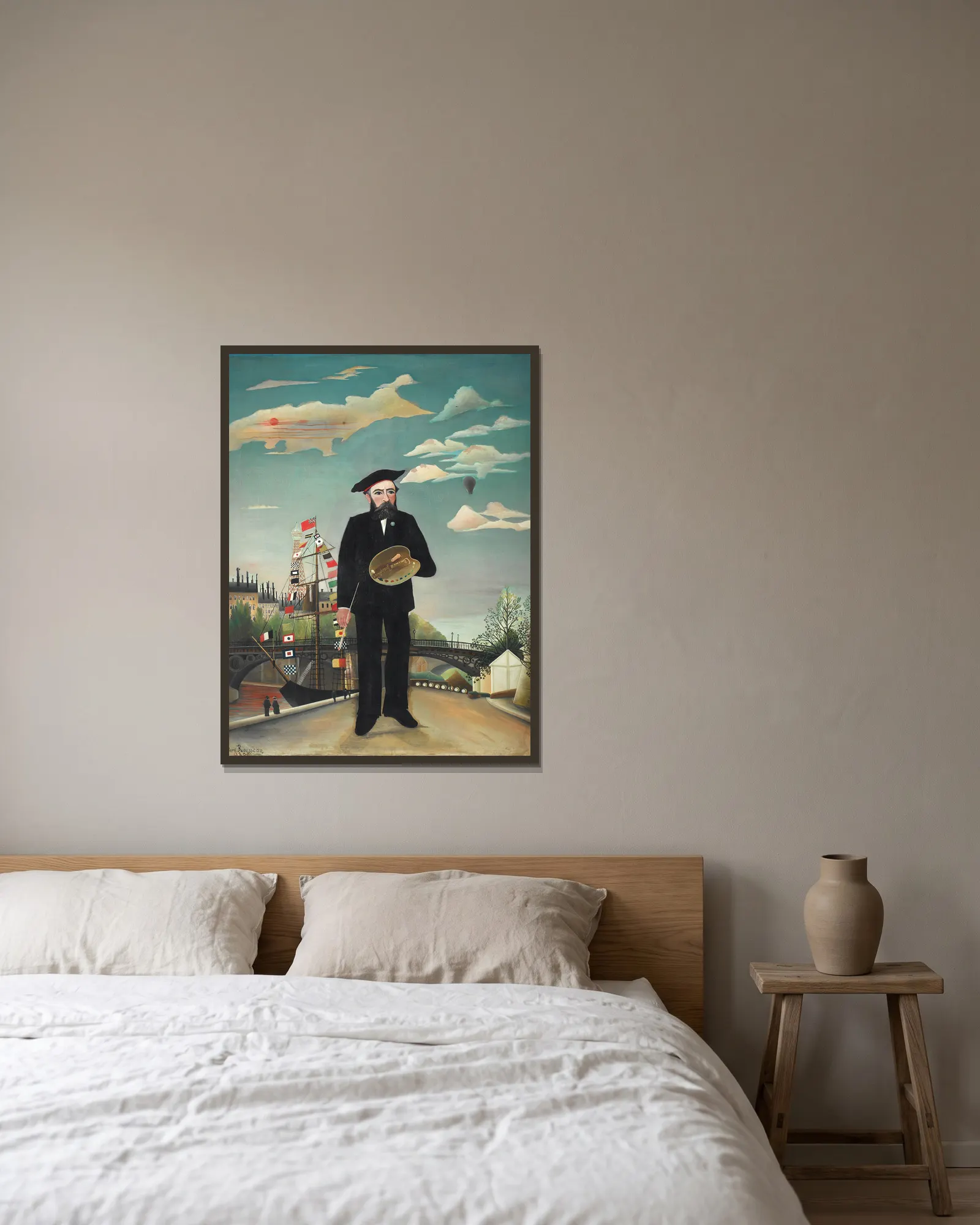 Myself- Portrait – Landscape av Henri Rousseau inramad på en vägg