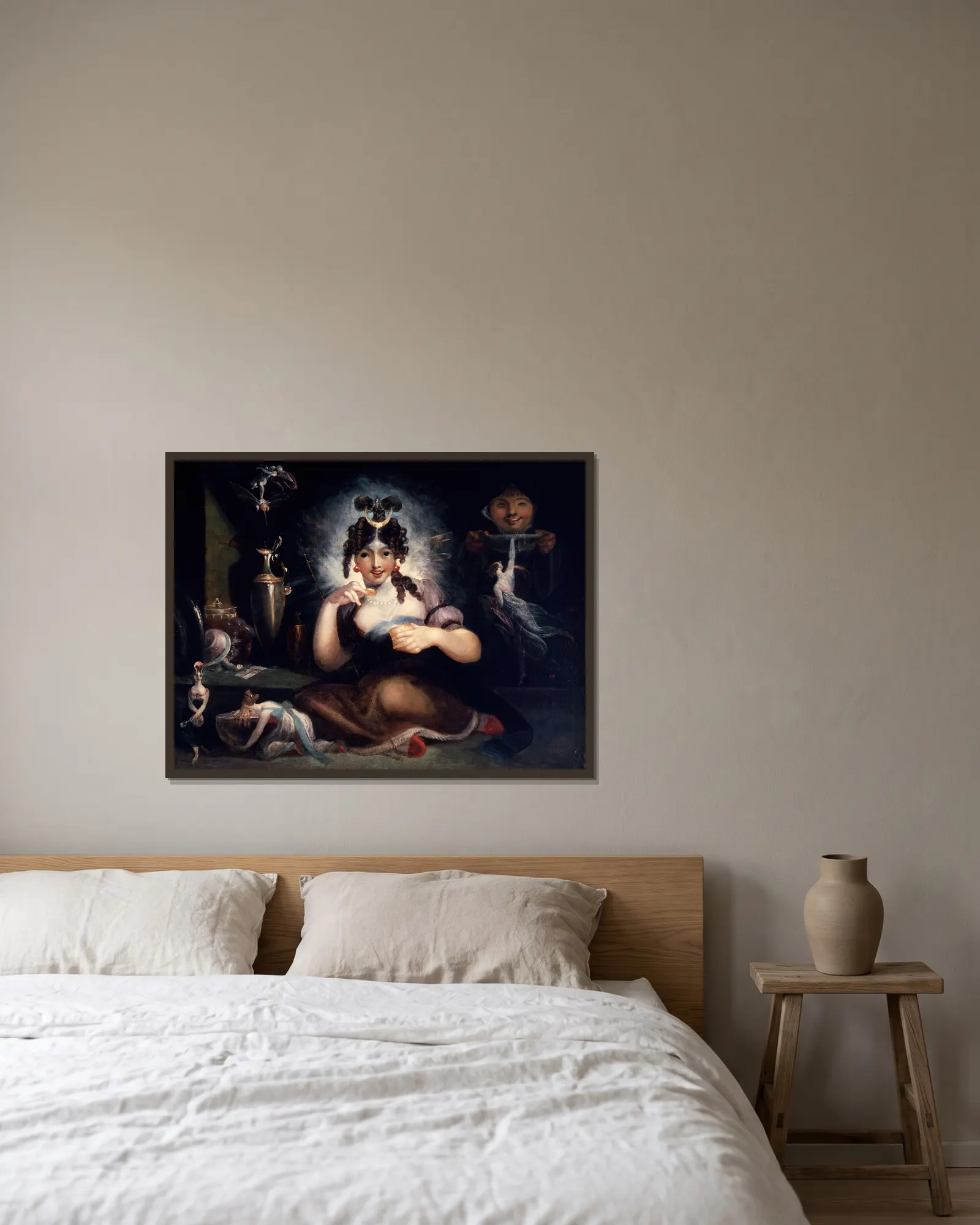 Faery Mab av Henry Fuseli inramad på en vägg