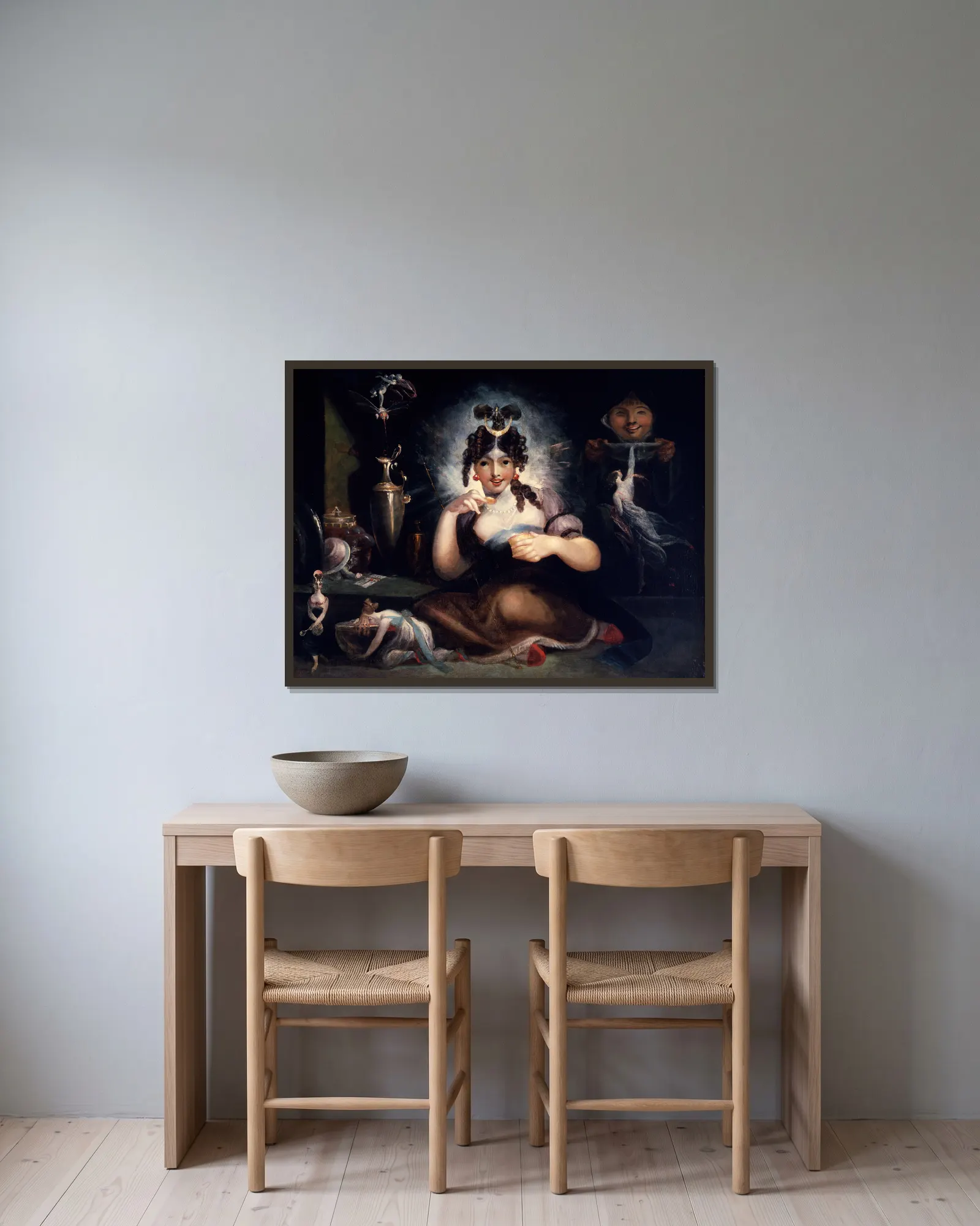 Faery Mab av Henry Fuseli inramad på en vägg