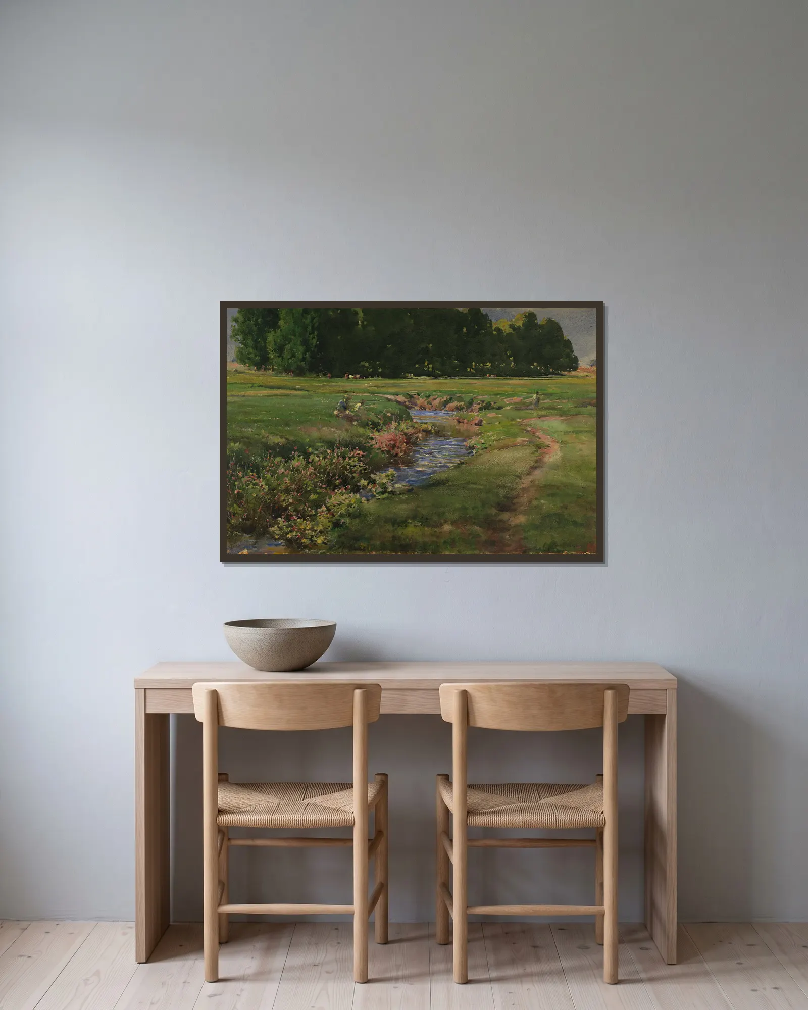 The Babbling Brook av William Henry Holmes inramad på en vägg