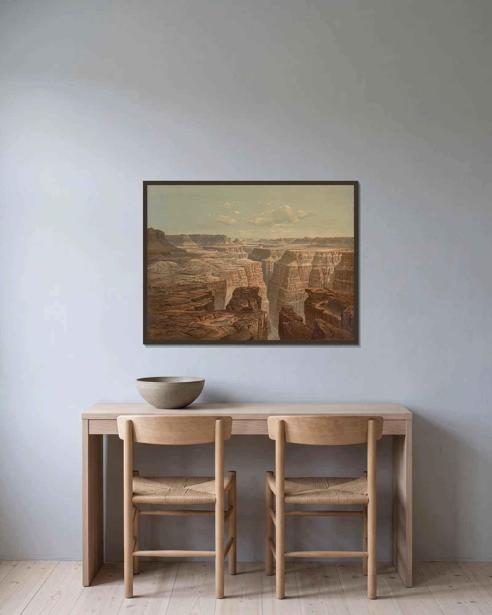 The Grand Canyon av William Henry Holmes inramad på en vägg