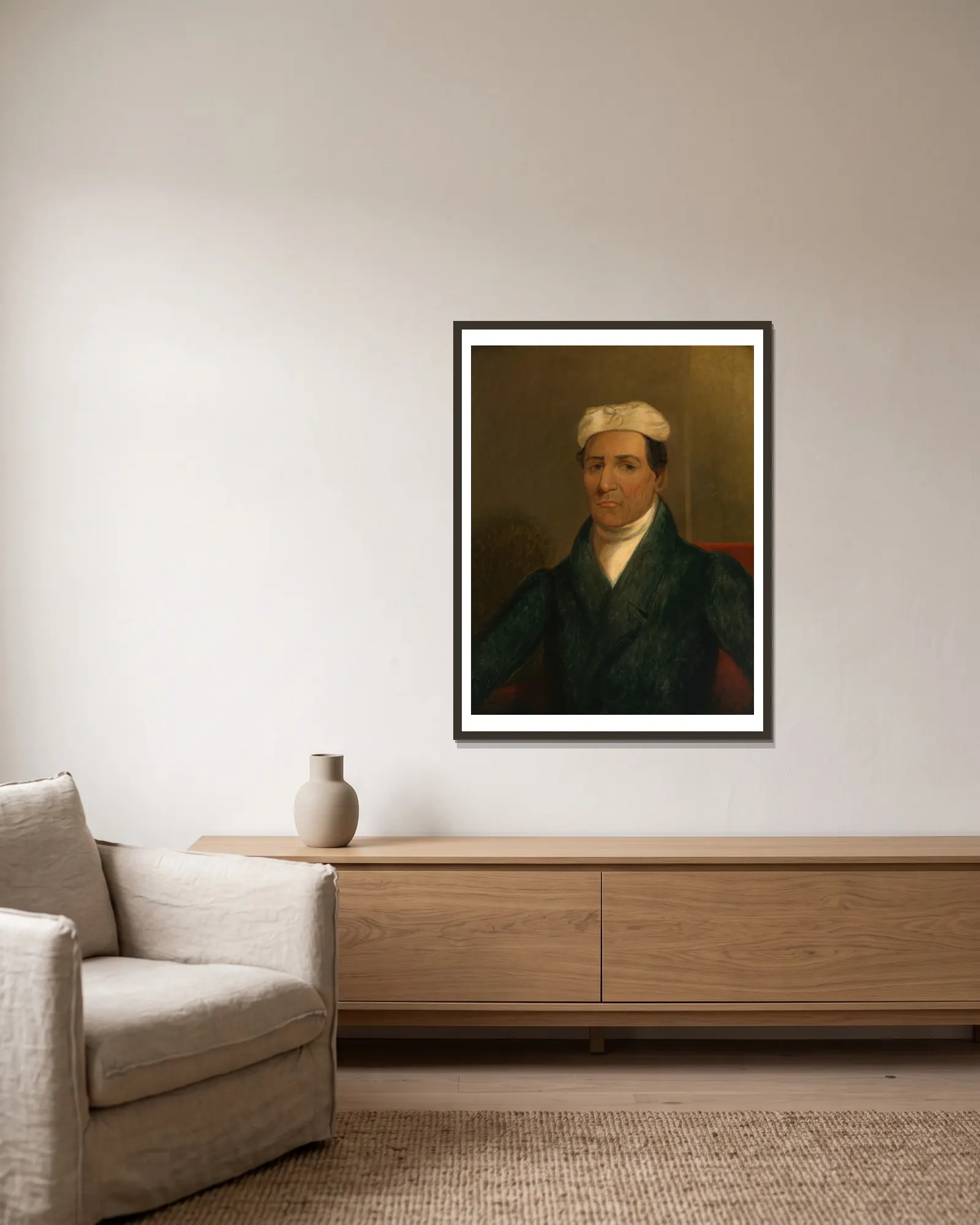 Catahecassa av Henry Inman inramad på en vägg