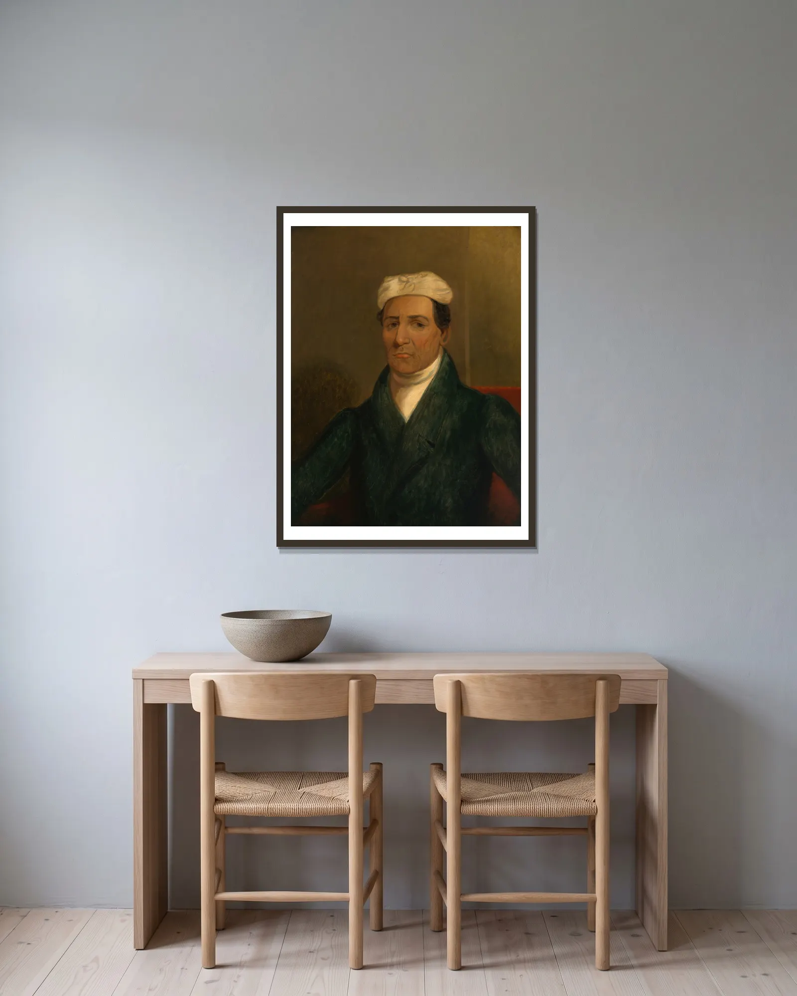 Catahecassa av Henry Inman inramad på en vägg