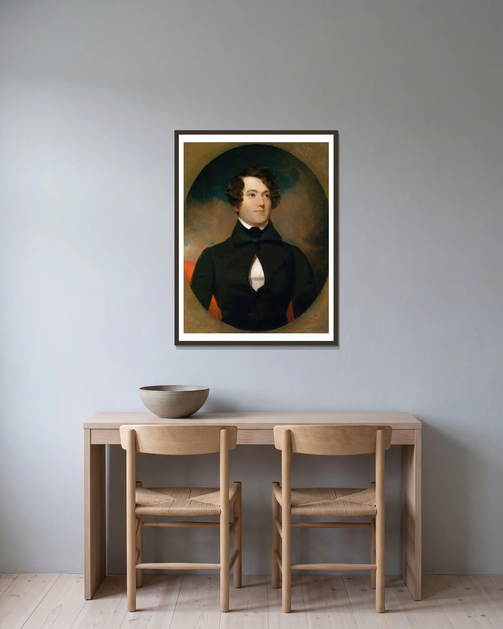 Henry G. Stebbins av Henry Inman inramad på en vägg