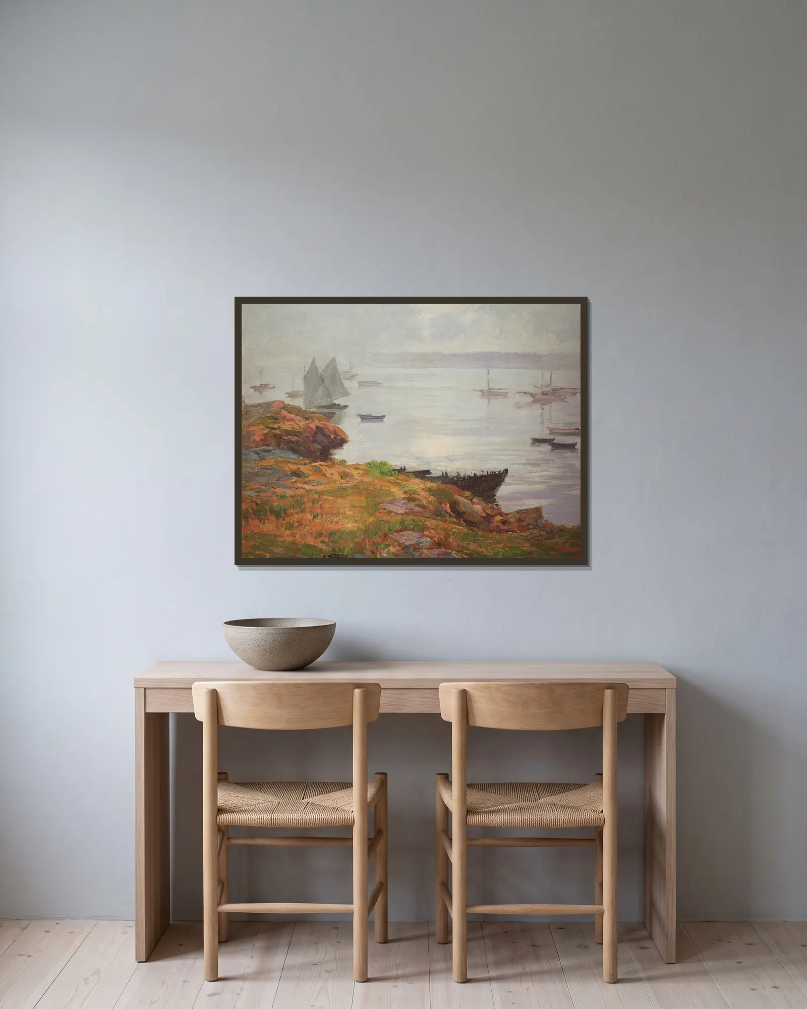 Landscape av Edward Henry Potthast inramad på en vägg