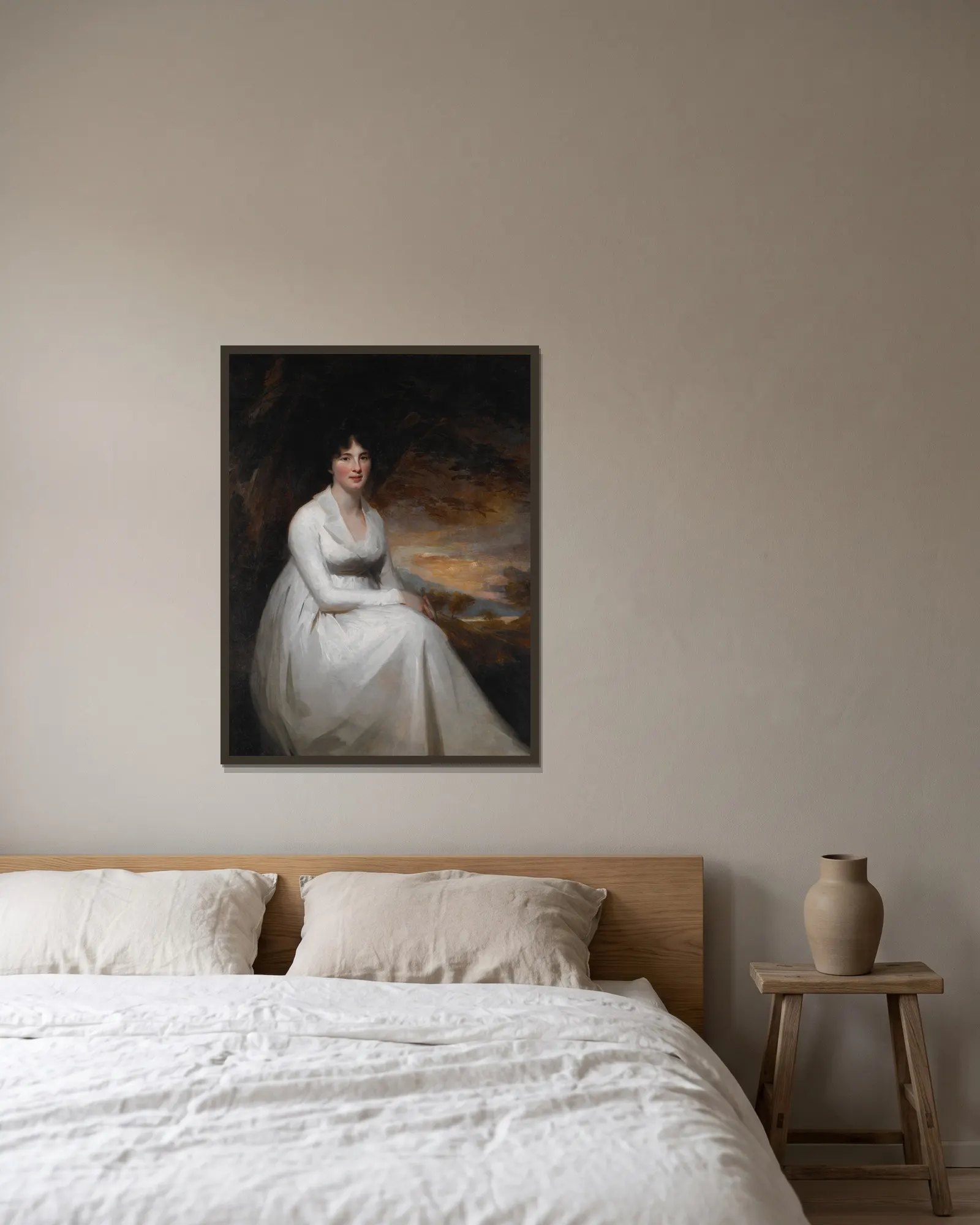 Mrs. Macdowall av Sir Henry Raeburn inramad på en vägg