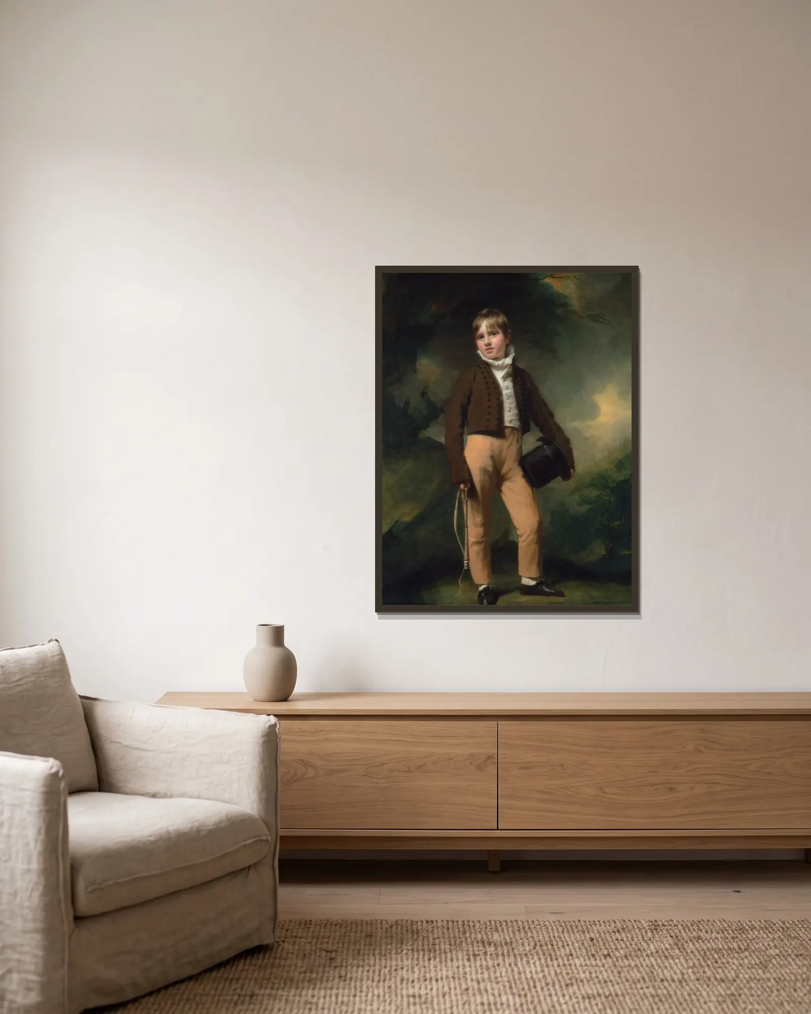 Quentin McAdam av Sir Henry Raeburn inramad på en vägg