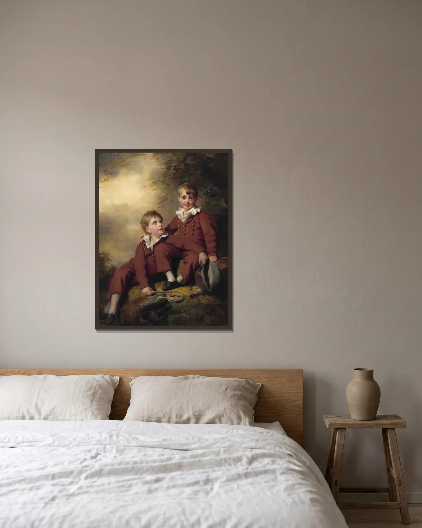 The Binning Children (probably c. 1811) av Sir Henry Raeburn inramad på en vägg