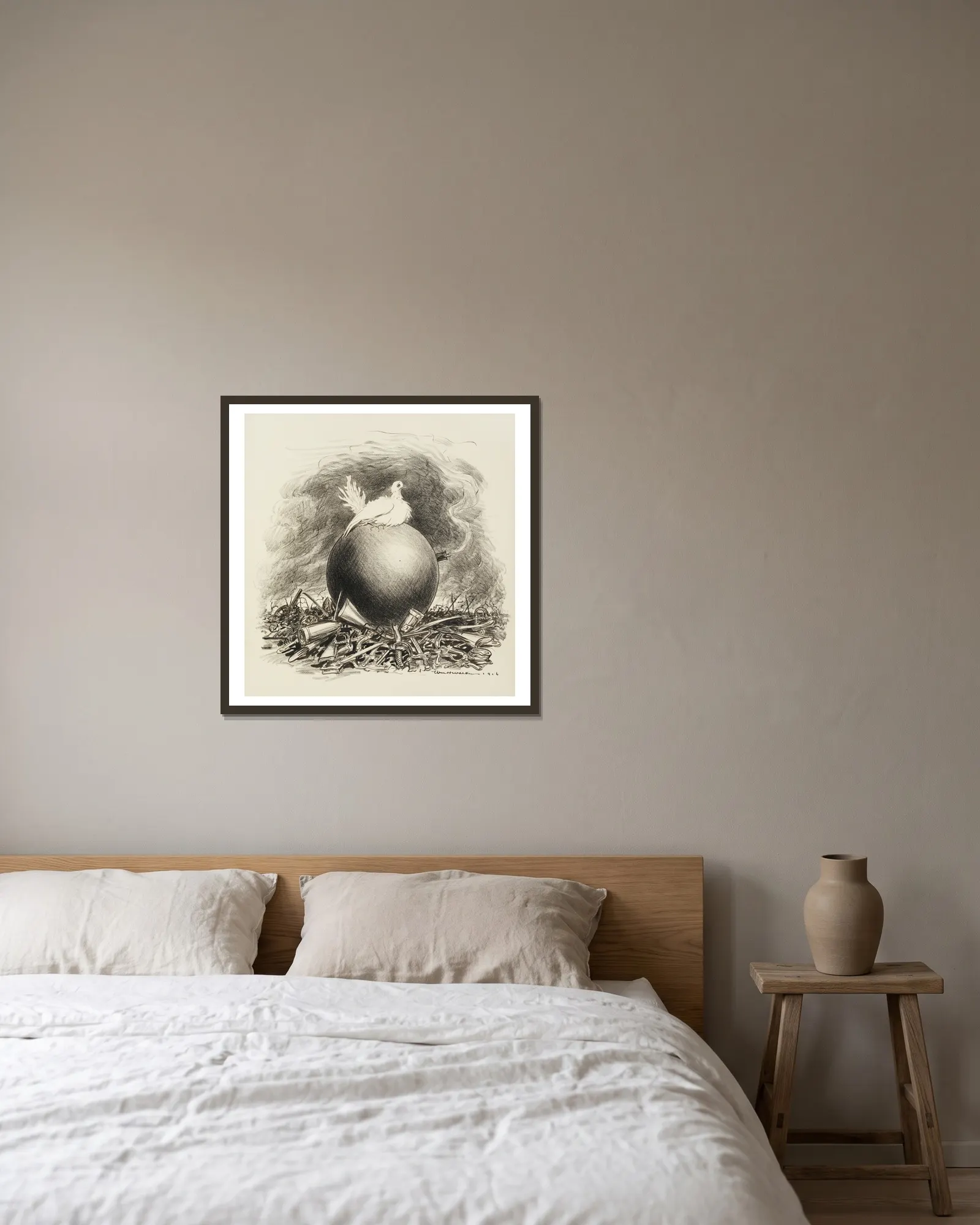 A bad egg av William Henry Walker inramad på en vägg