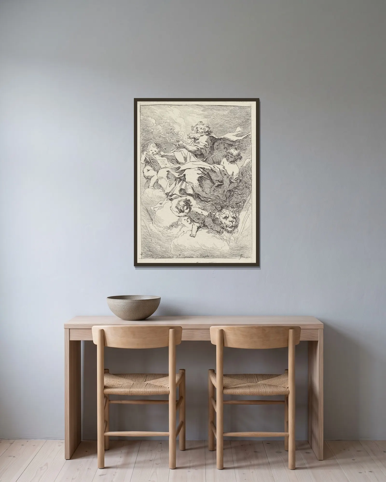 Saint Marc av Jean-Honoré Fragonard inramad på en vägg