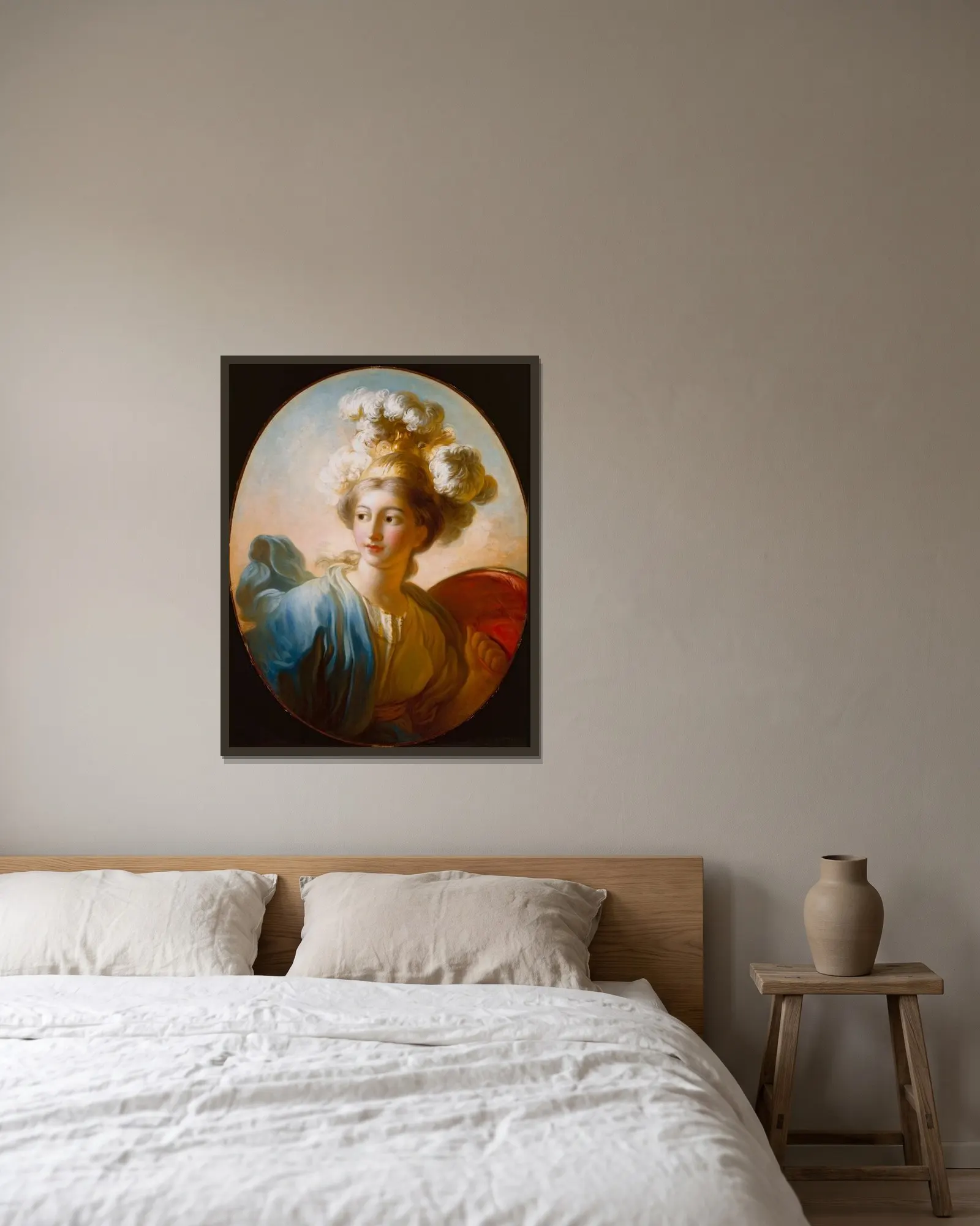 The Goddess Minerva av Jean-Honoré Fragonard inramad på en vägg