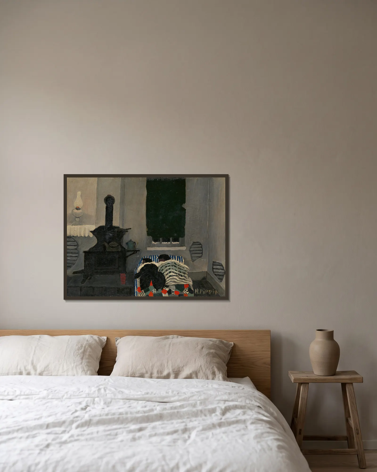 Asleep av Horace Pippin inramad på en vägg