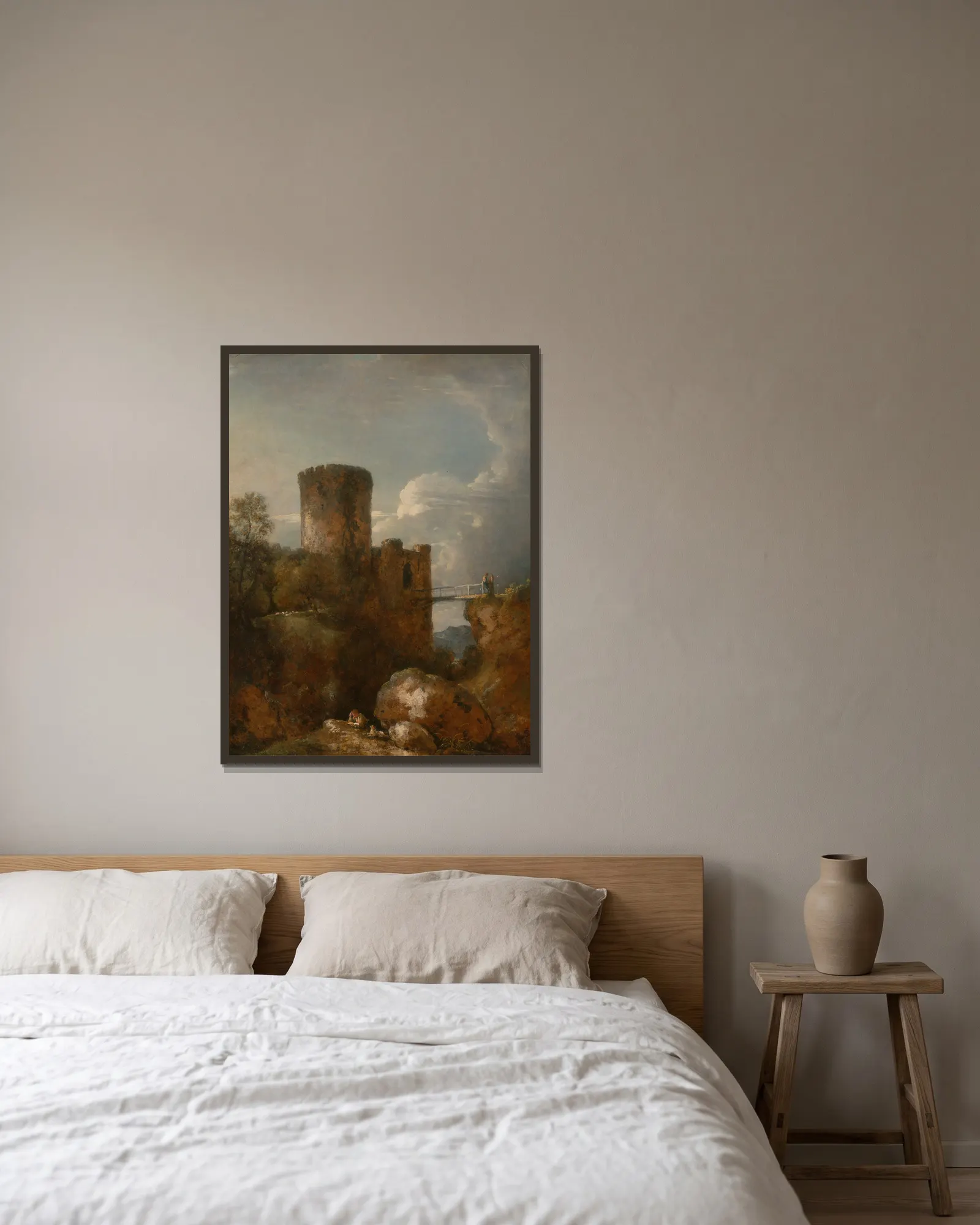 Conway Castle av George Howland Beaumont inramad på en vägg