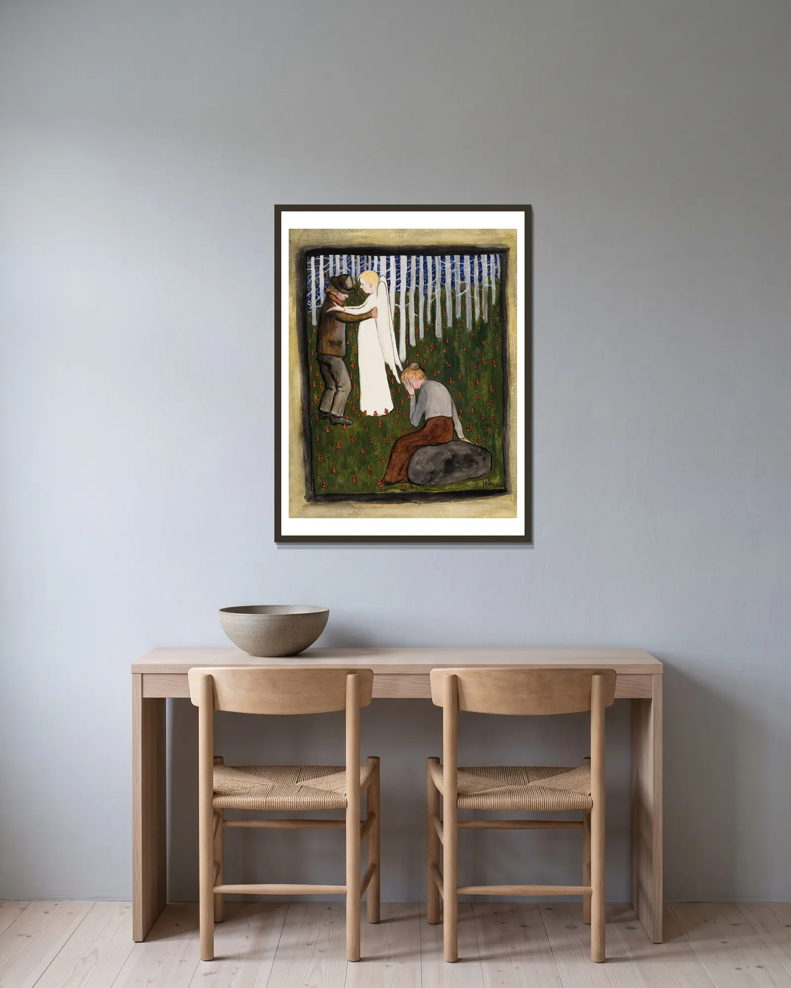Dream av Hugo Simberg inramad på en vägg