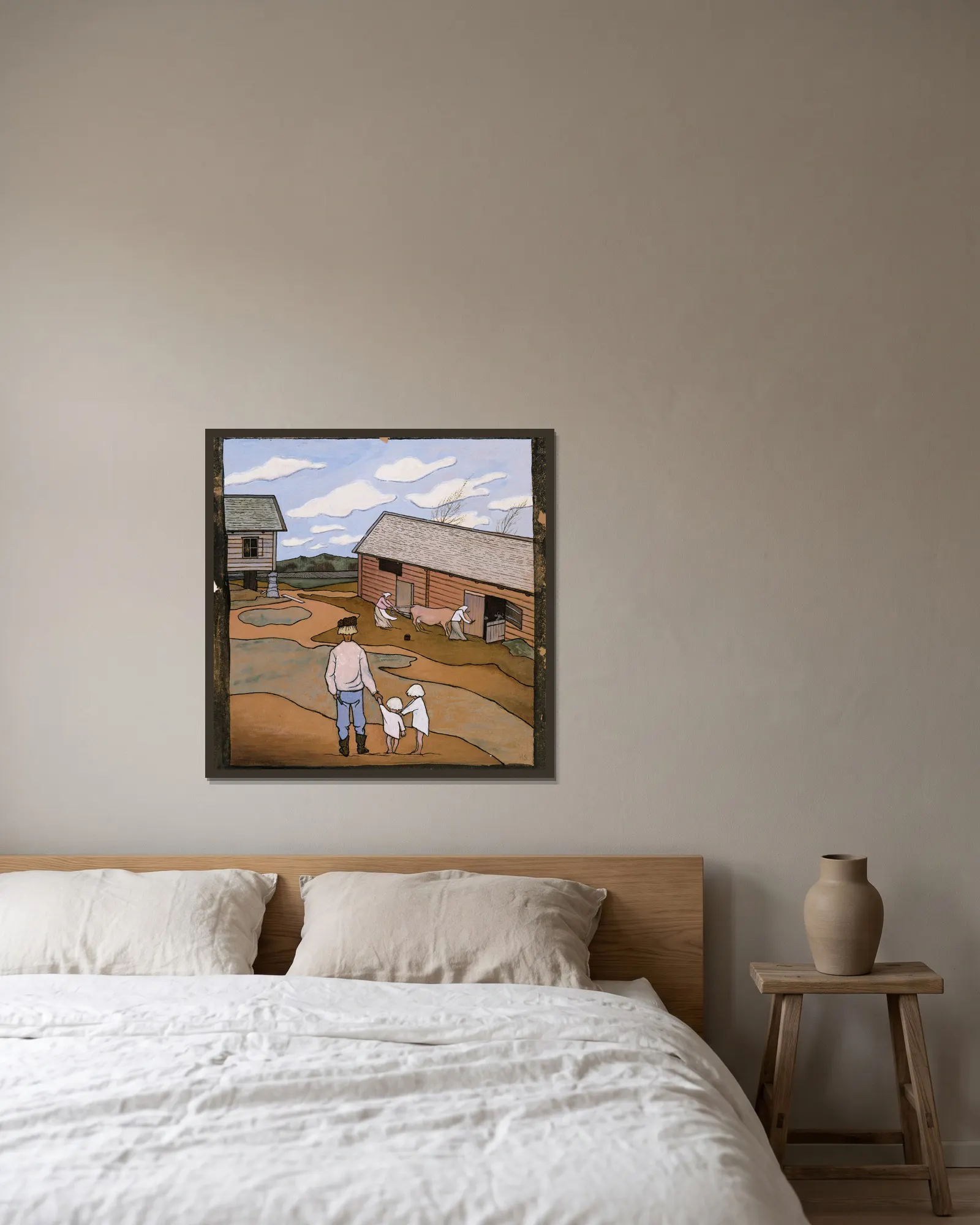 Spring Feeling av Hugo Simberg inramad på en vägg