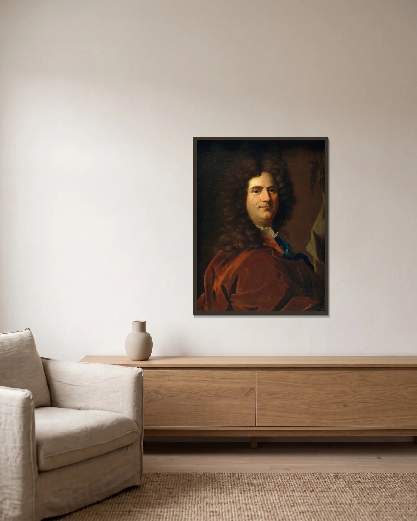 Self-portrait (from 1700 until 1710) av Hyacinthe Rigaud inramad på en vägg