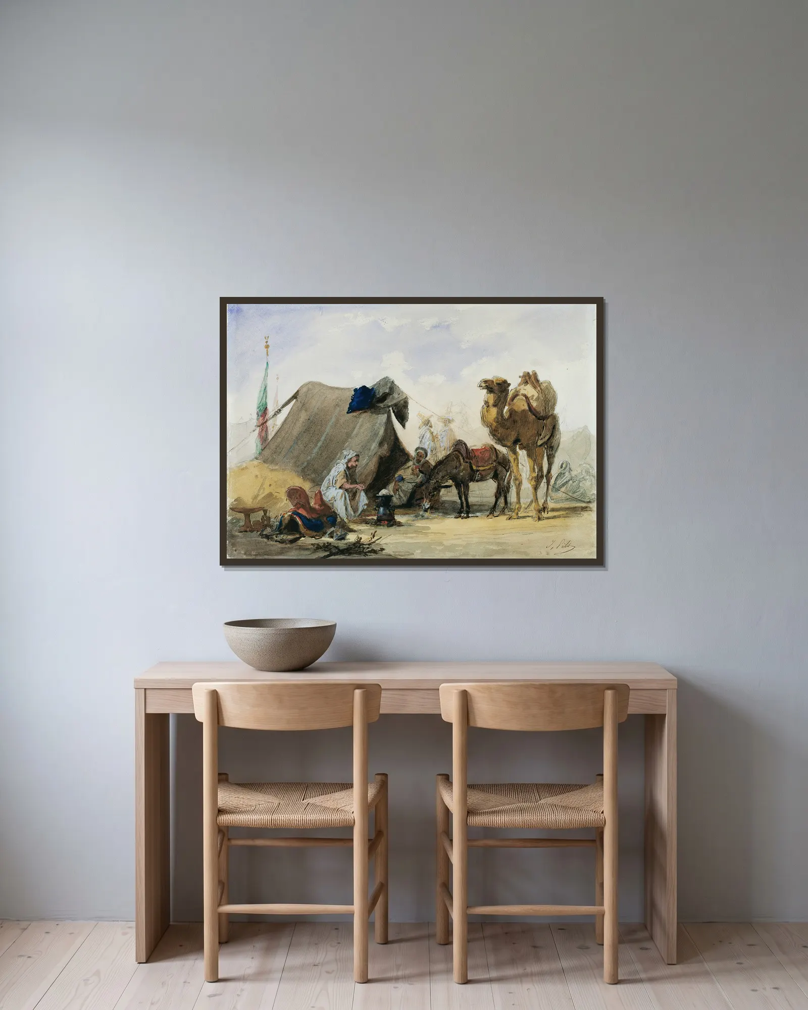 An Arab Encampment av Isidore Pils inramad på en vägg