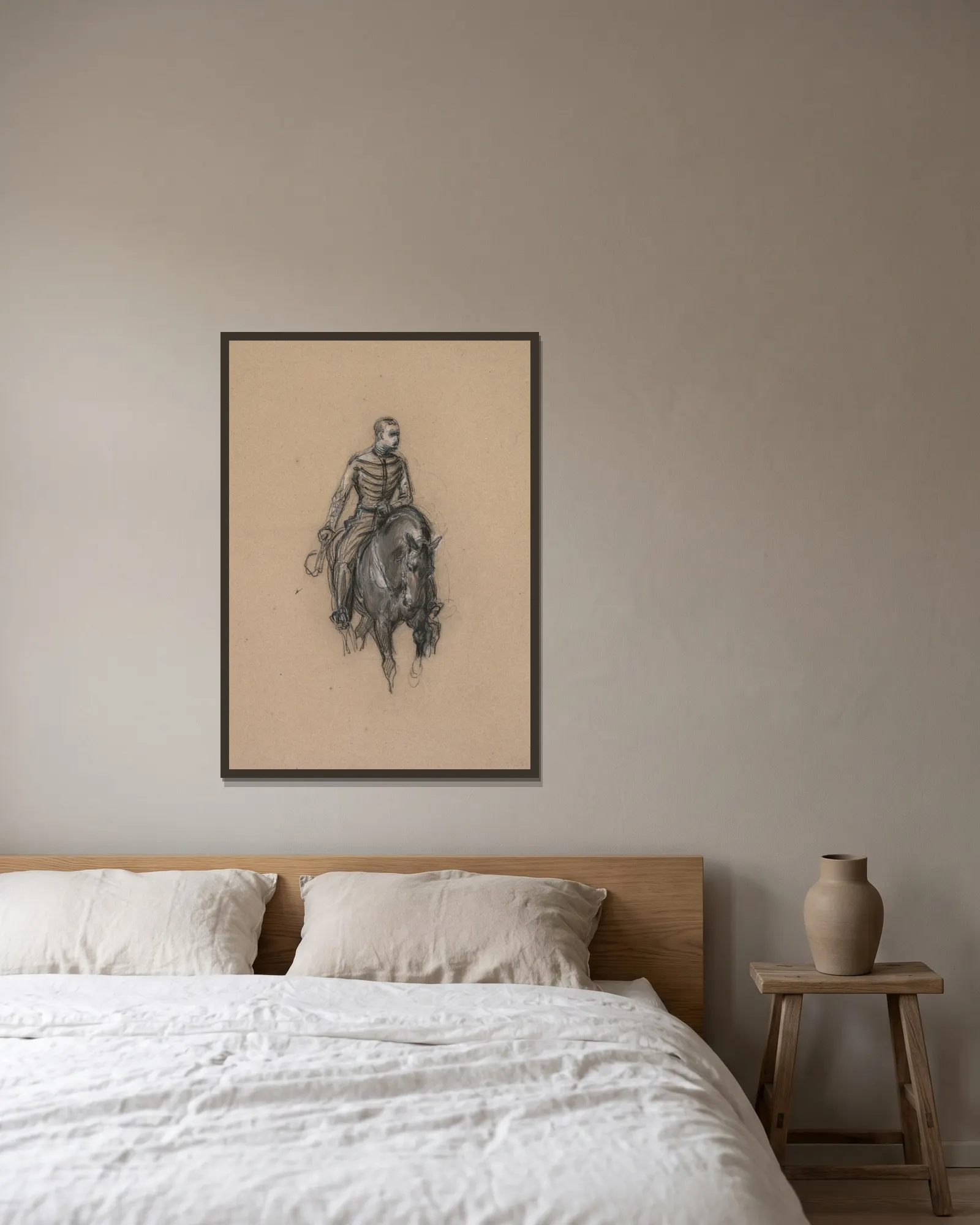 Militaire a cheval (Soldier on Horseback) av Isidore Pils inramad på en vägg