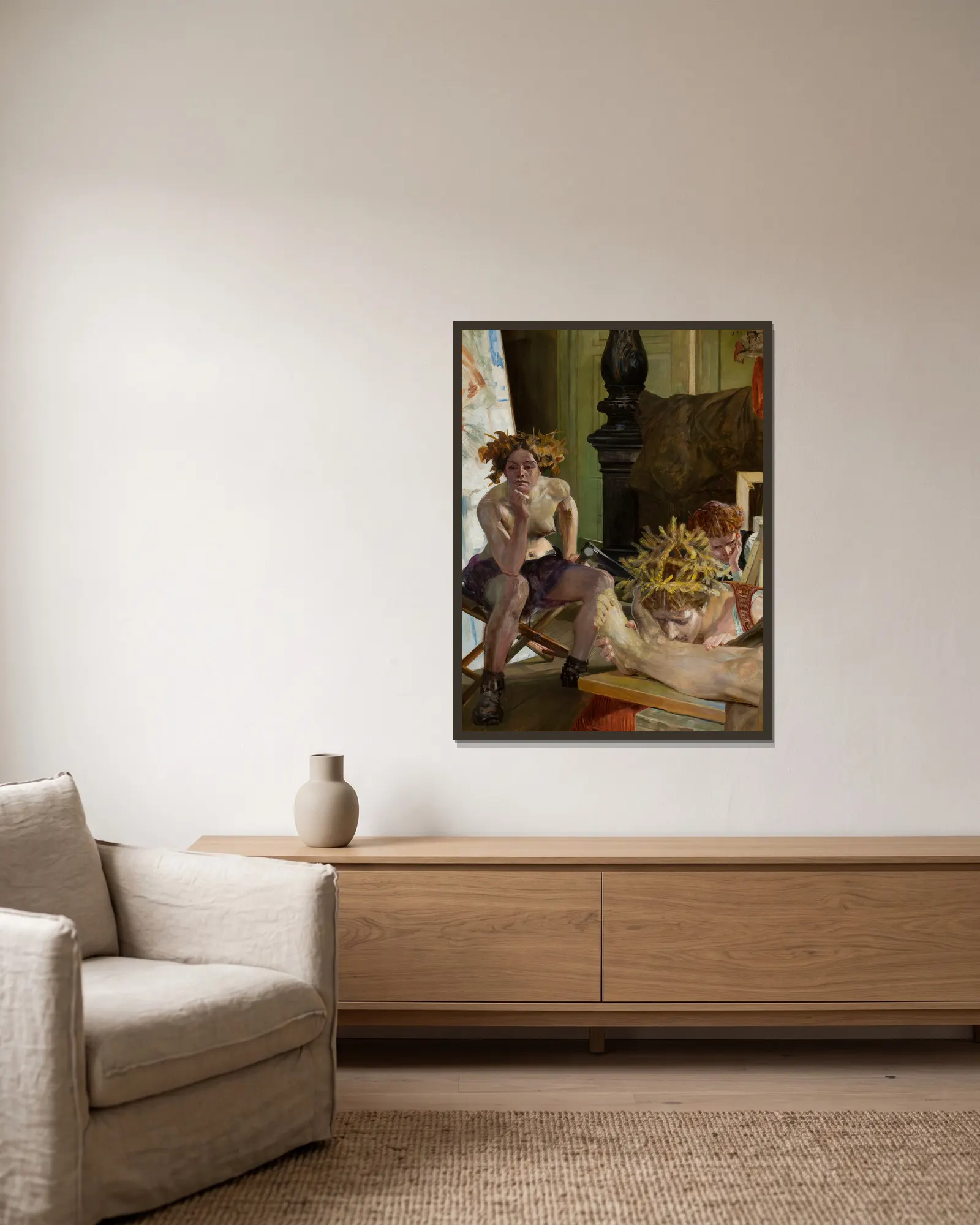 Artist’s death av Jacek Malczewski inramad på en vägg