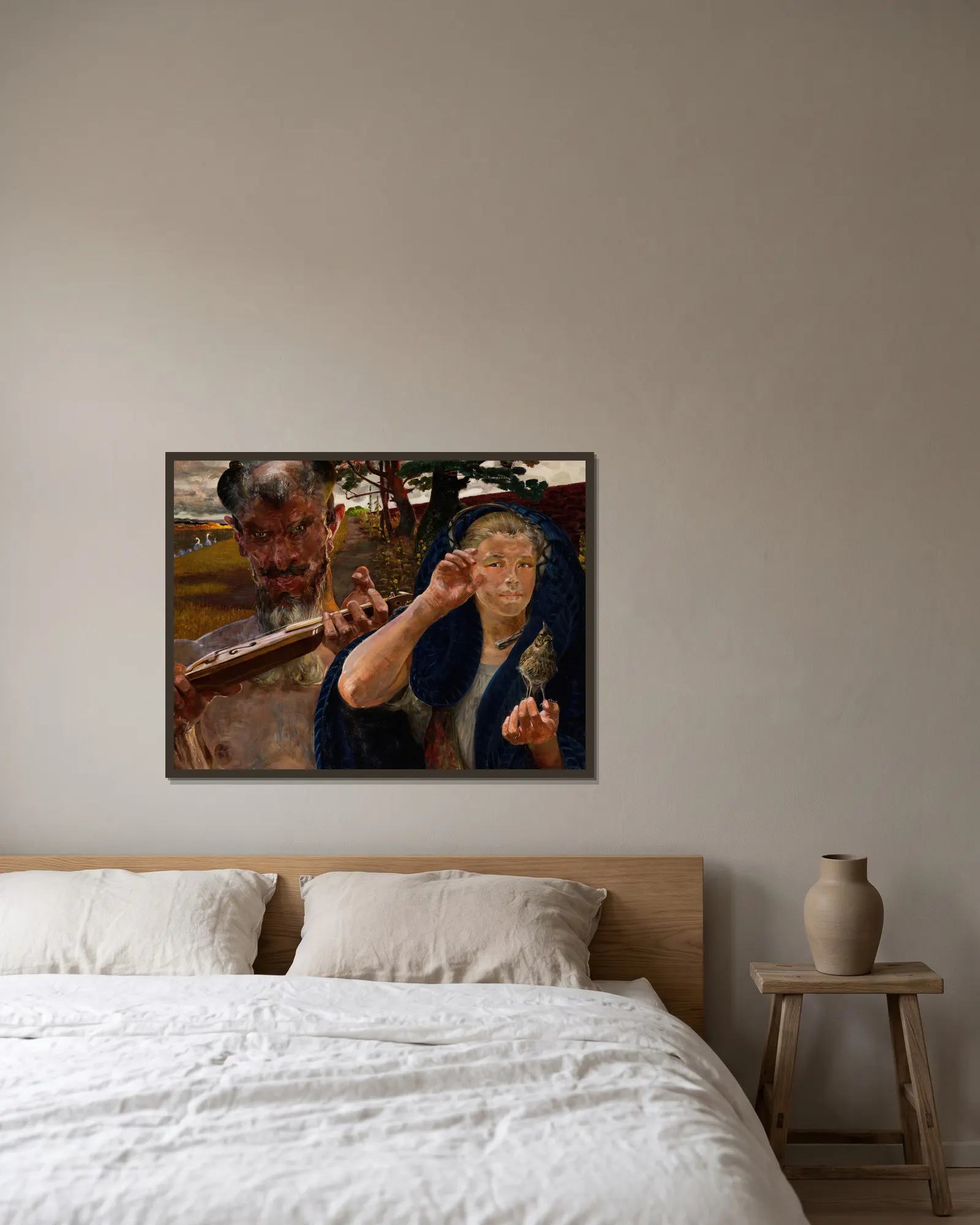 Autumn Song av Jacek Malczewski inramad på en vägg
