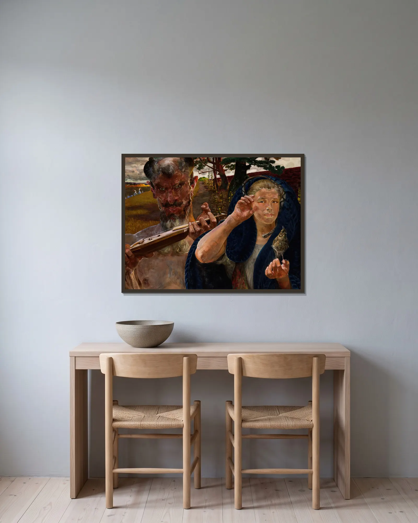 Autumn Song av Jacek Malczewski inramad på en vägg