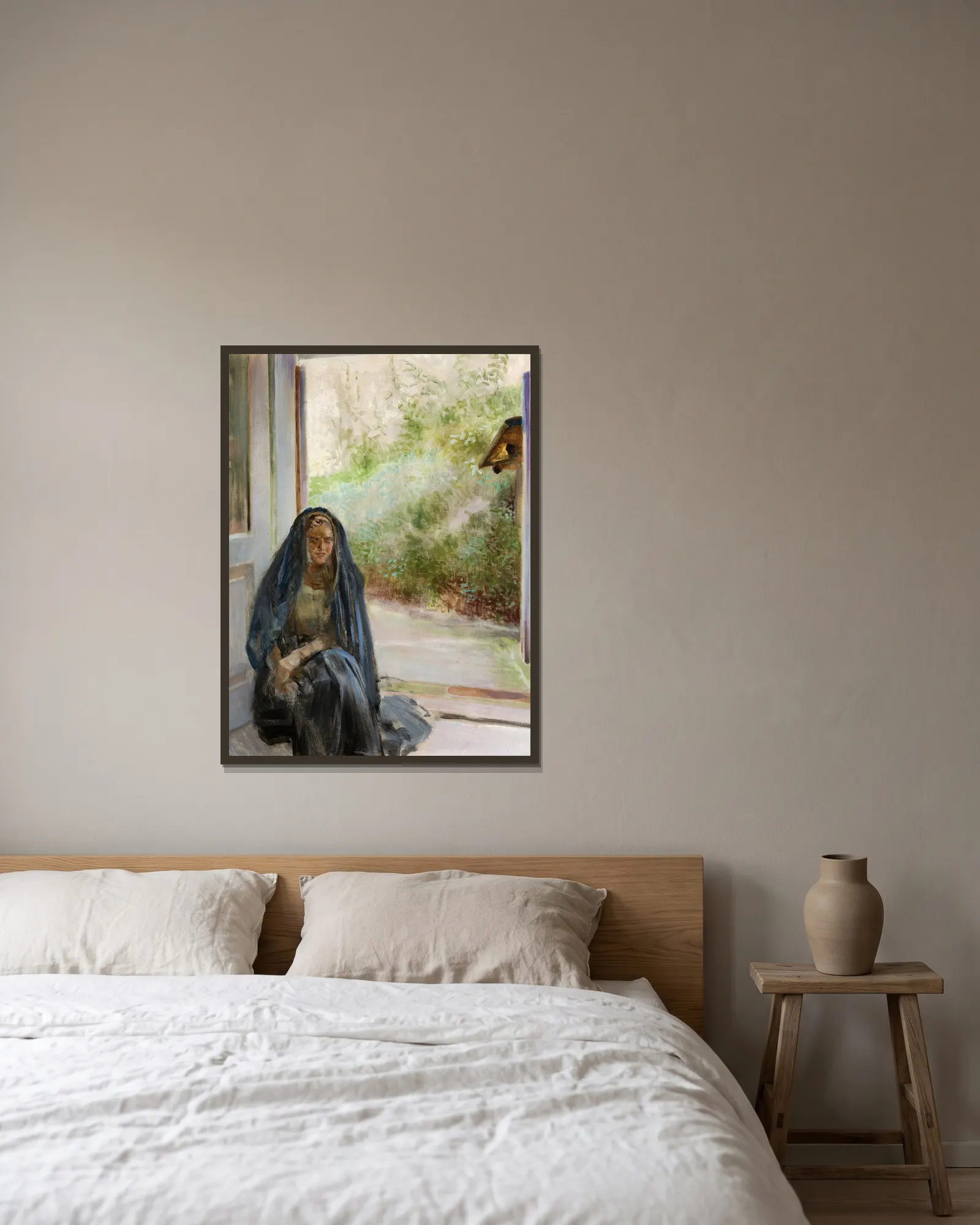 My Models – Triptych (Right Part) av Jacek Malczewski inramad på en vägg