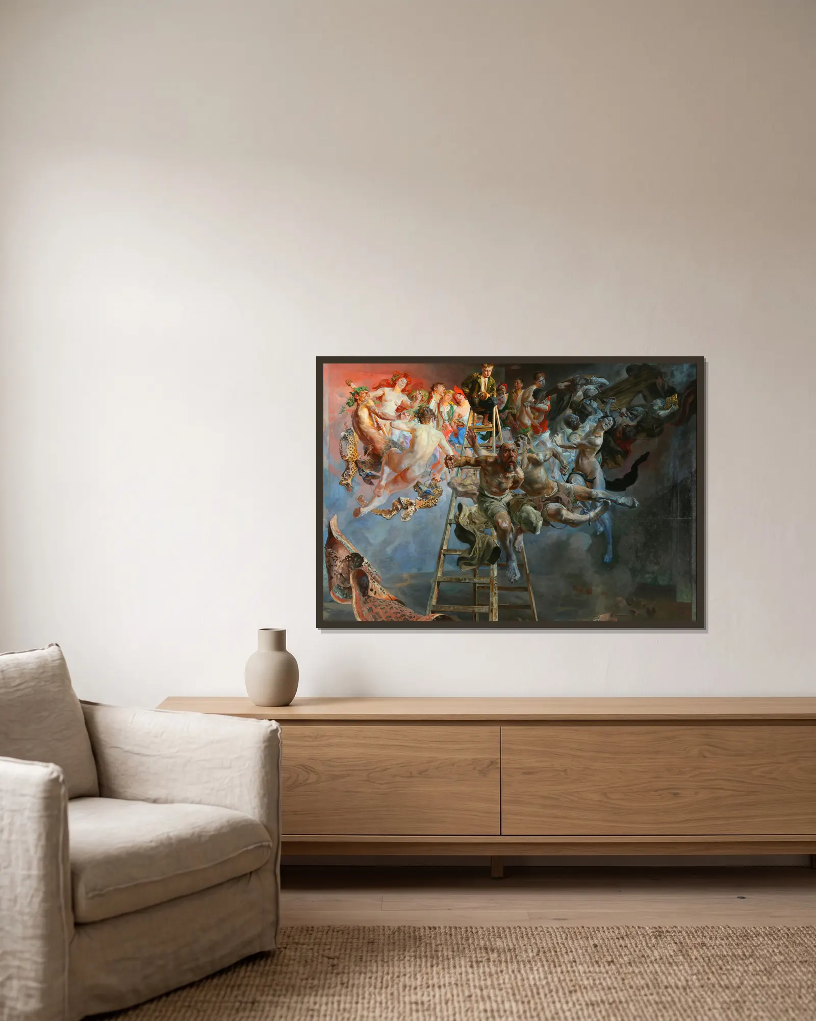 Vicious circle av Jacek Malczewski inramad på en vägg