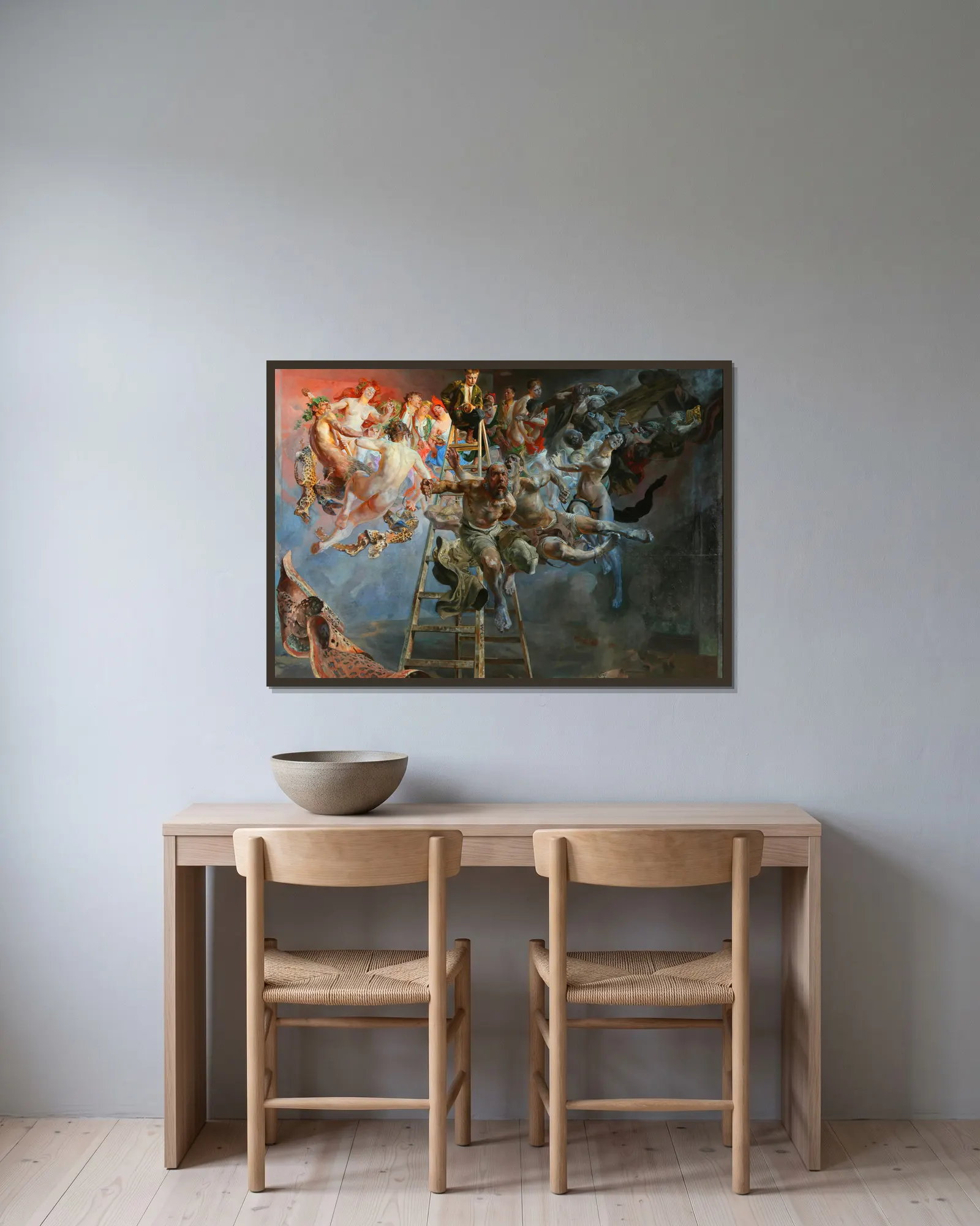 Vicious circle av Jacek Malczewski inramad på en vägg