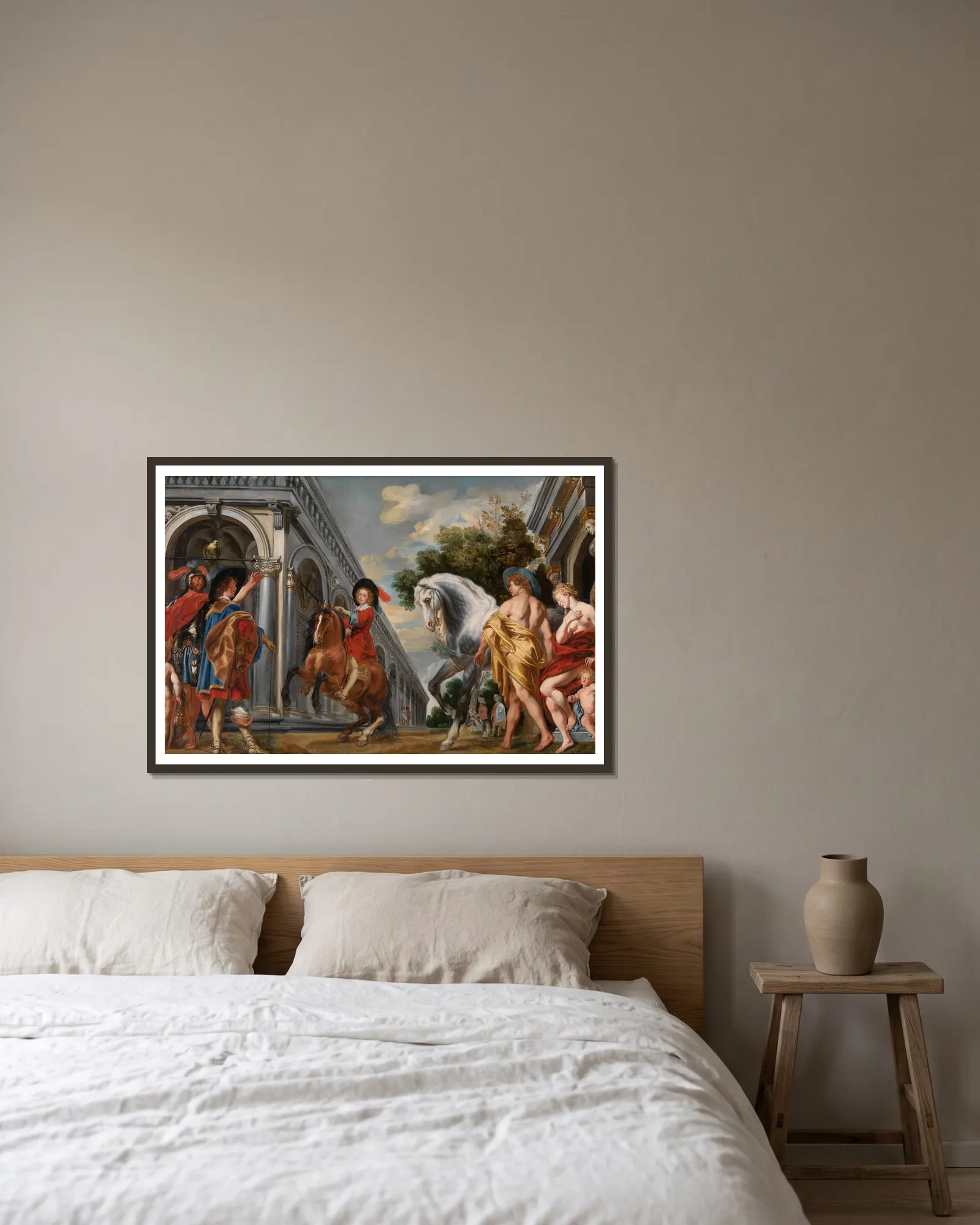 Levade av Jacob Jordaens inramad på en vägg