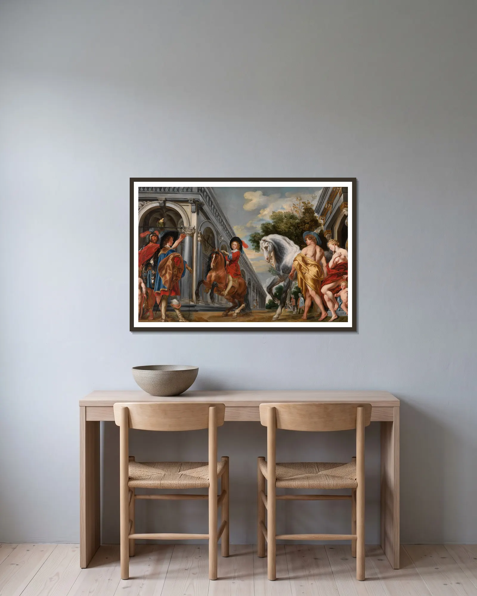 Levade av Jacob Jordaens inramad på en vägg