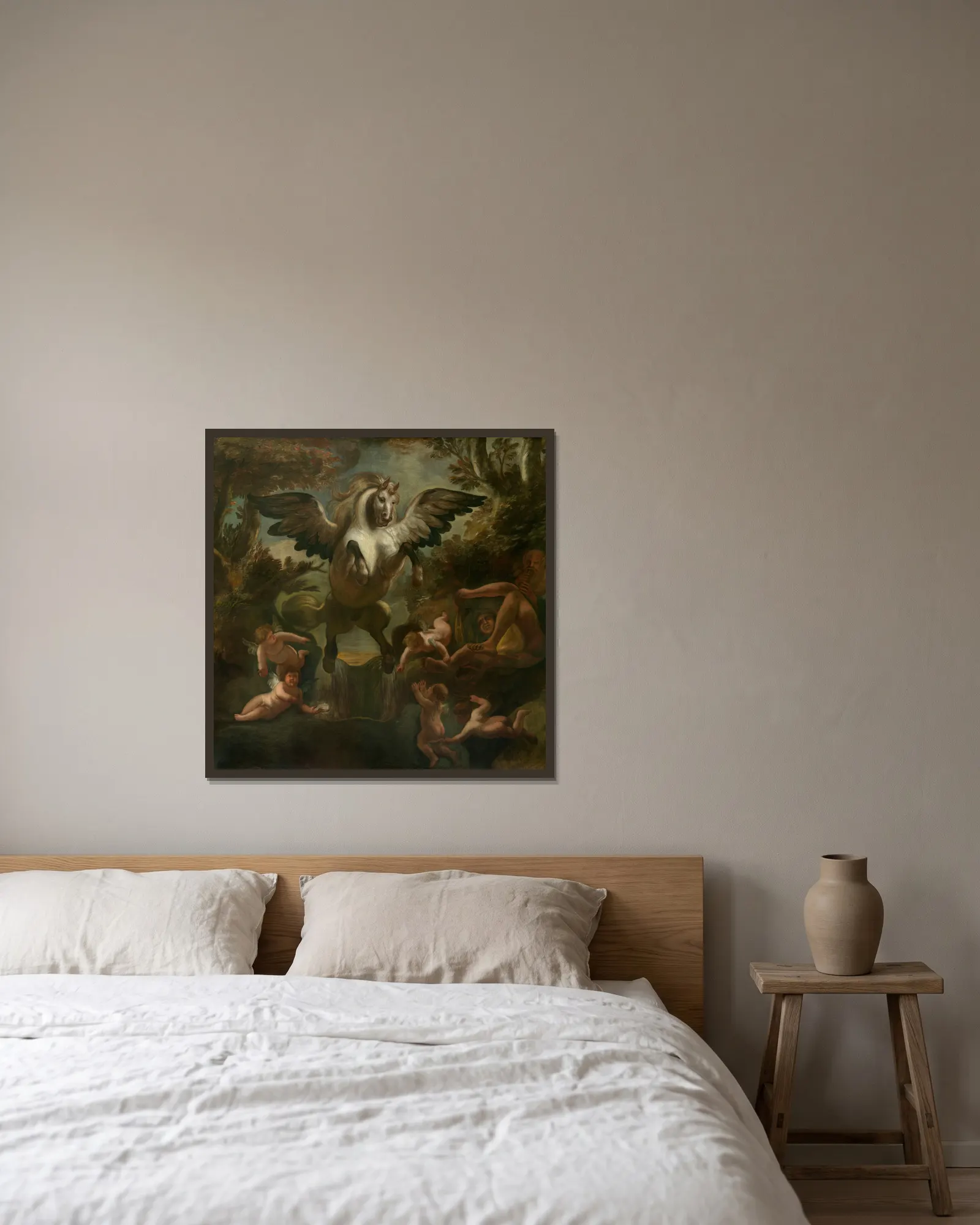Pegasus av Jacob Jordaens inramad på en vägg