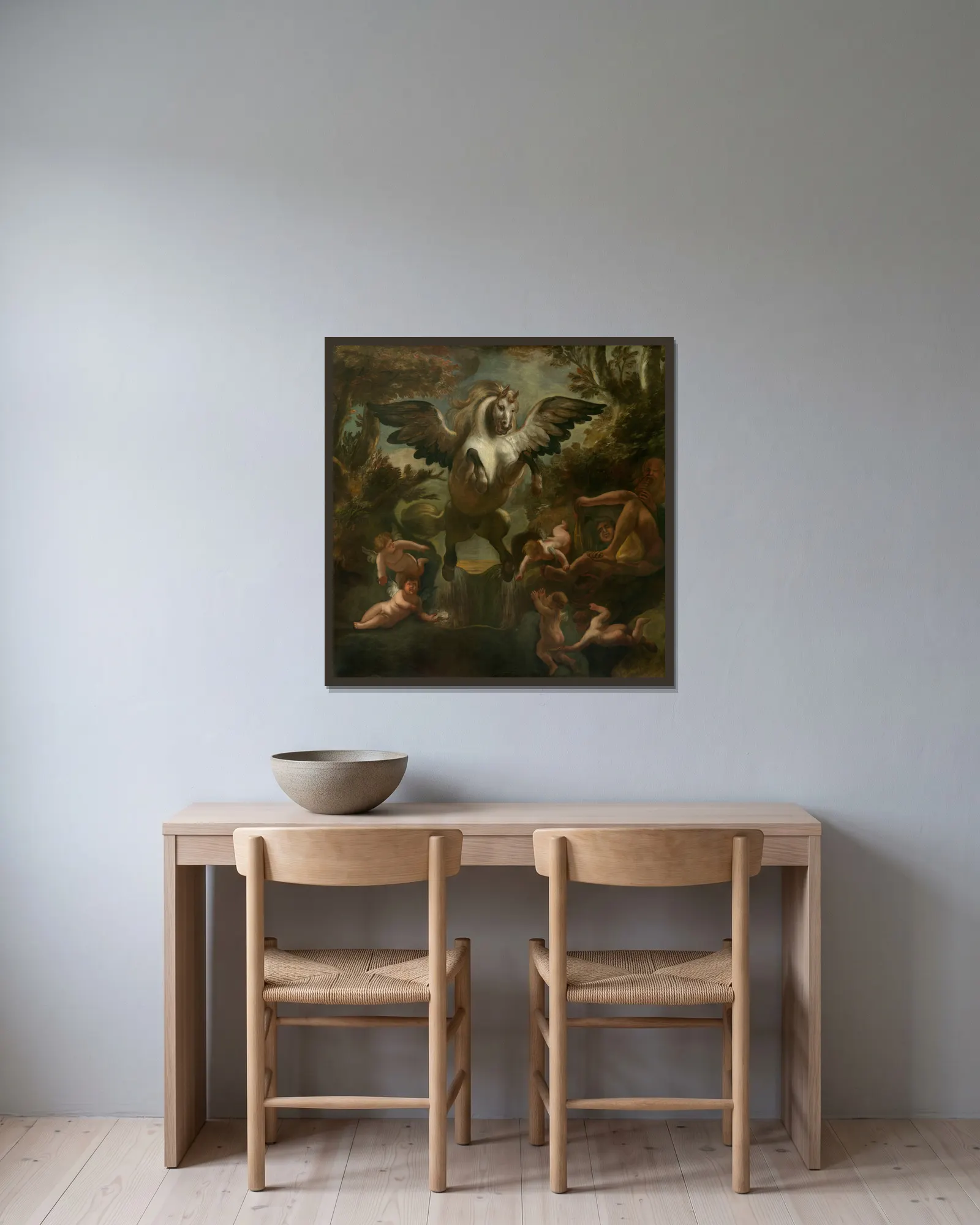 Pegasus av Jacob Jordaens inramad på en vägg