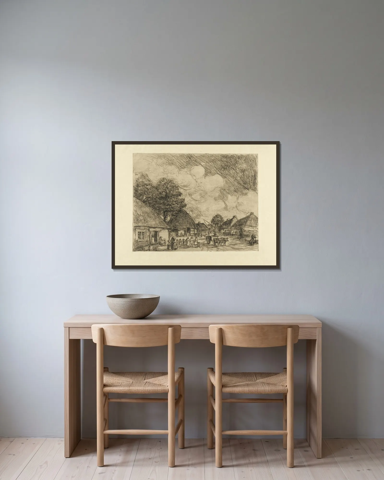 De Kempen (20th century) av Jakob Smits inramad på en vägg