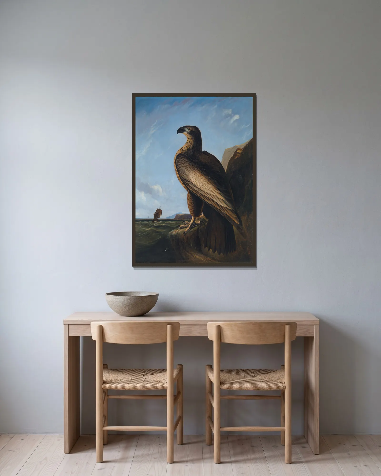 Washington Sea Eagle av John James Audubon inramad på en vägg
