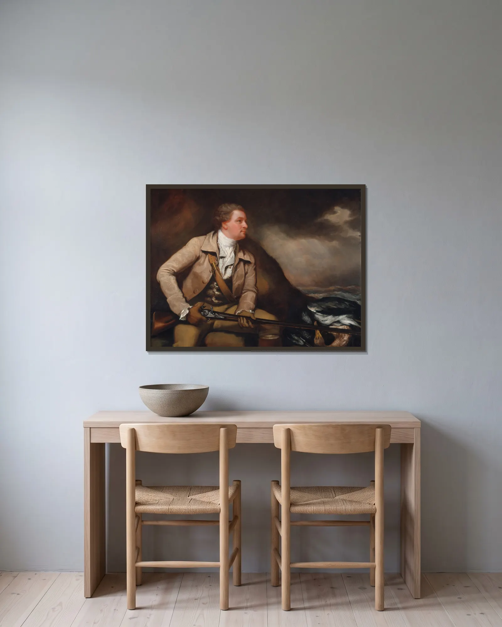 Sir William Elford, Bart. av James Northcote inramad på en vägg