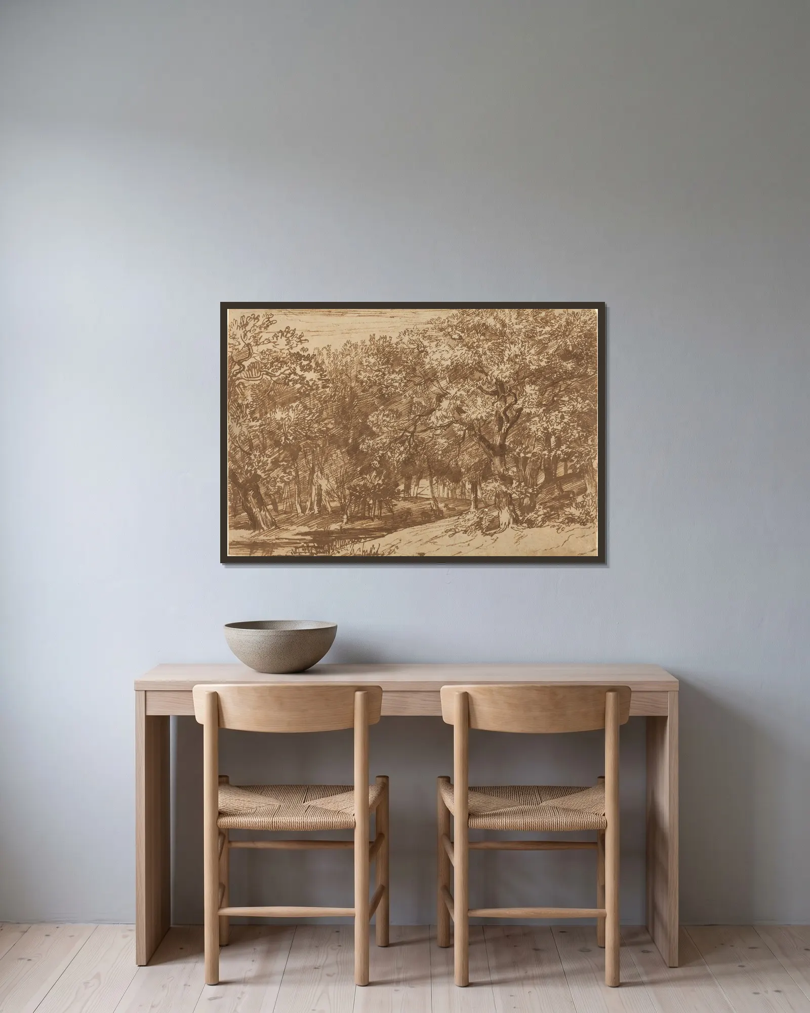 Deer Park av Jan Lievens inramad på en vägg